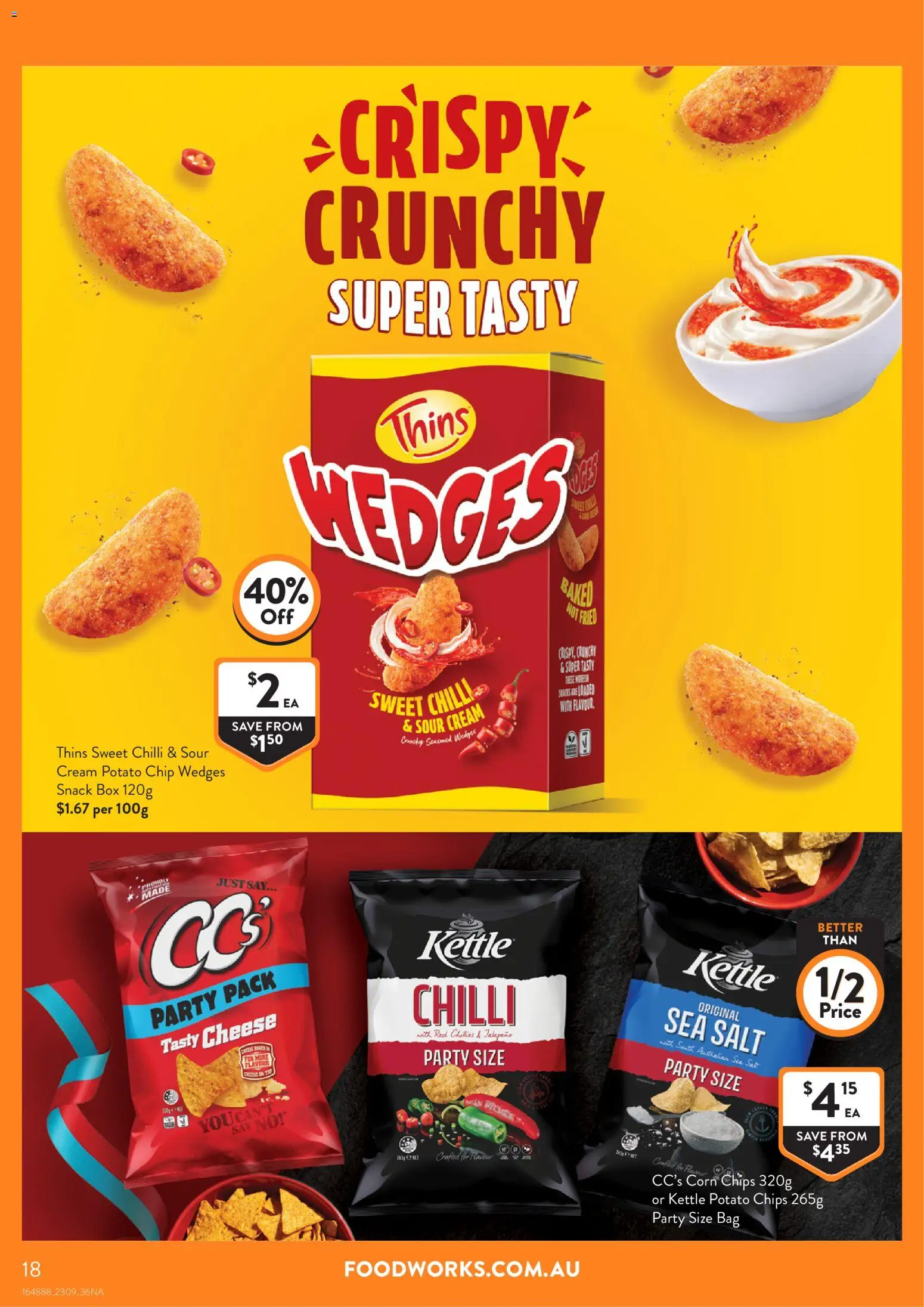 Foodworks catalogue - valid from 16/09/2026 | Page: 18 | Products: Corn, Sour cream, Bag, Kettle