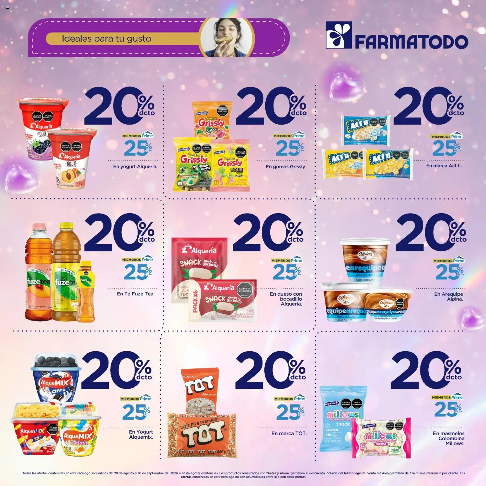 FarmaTodo revista - valida desde el 28/08/2026 | Página: 3 | Productos: Té, Gomas, Oreo, Queso