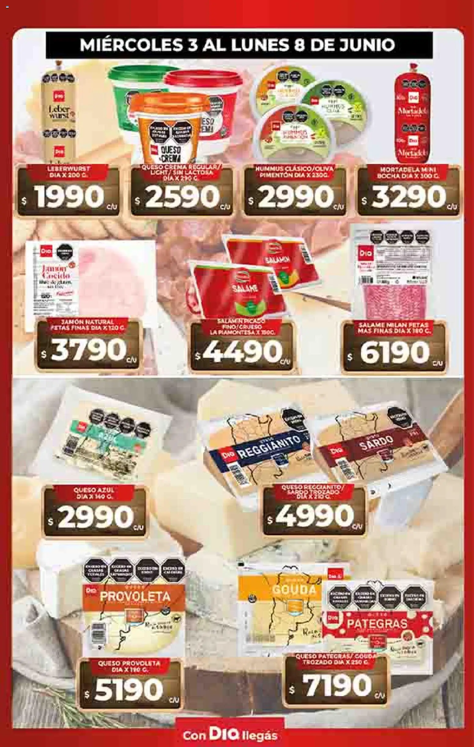 Dia - Ofertas Salta y Jujuy │ válido desde el 03.06.2026 | Página: 24 | Productos: Mortadela, Queso crema, Pimentón, Crema