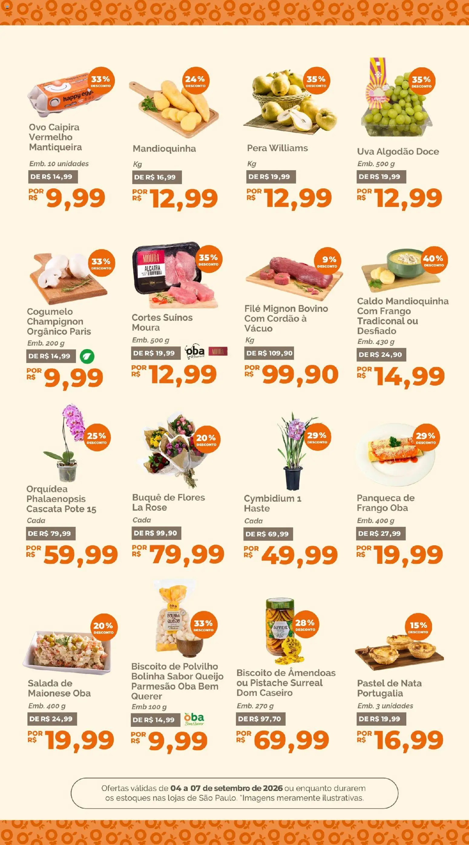 Oba Hortifruti Folheto - válido de 04/09/2026 | Página: 6 | Produtos: Uva, Parmesão, Doce, Champignon