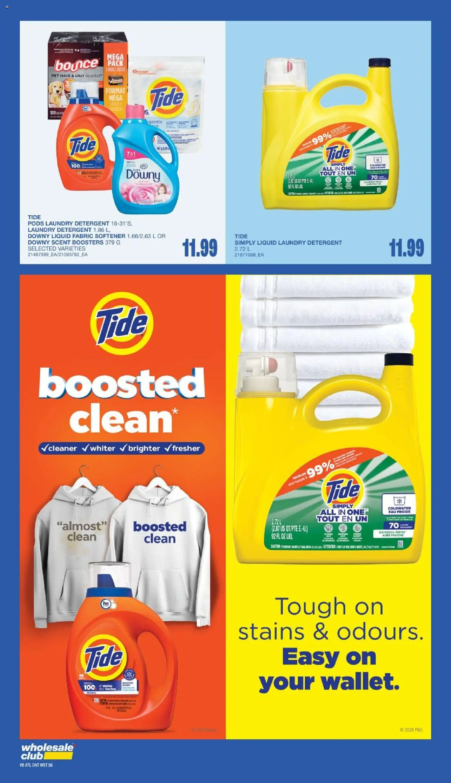 Wholesale Club flyer valid from Jul 30, 2026 | Page: 66 | Products: Fabric softener, Detergent