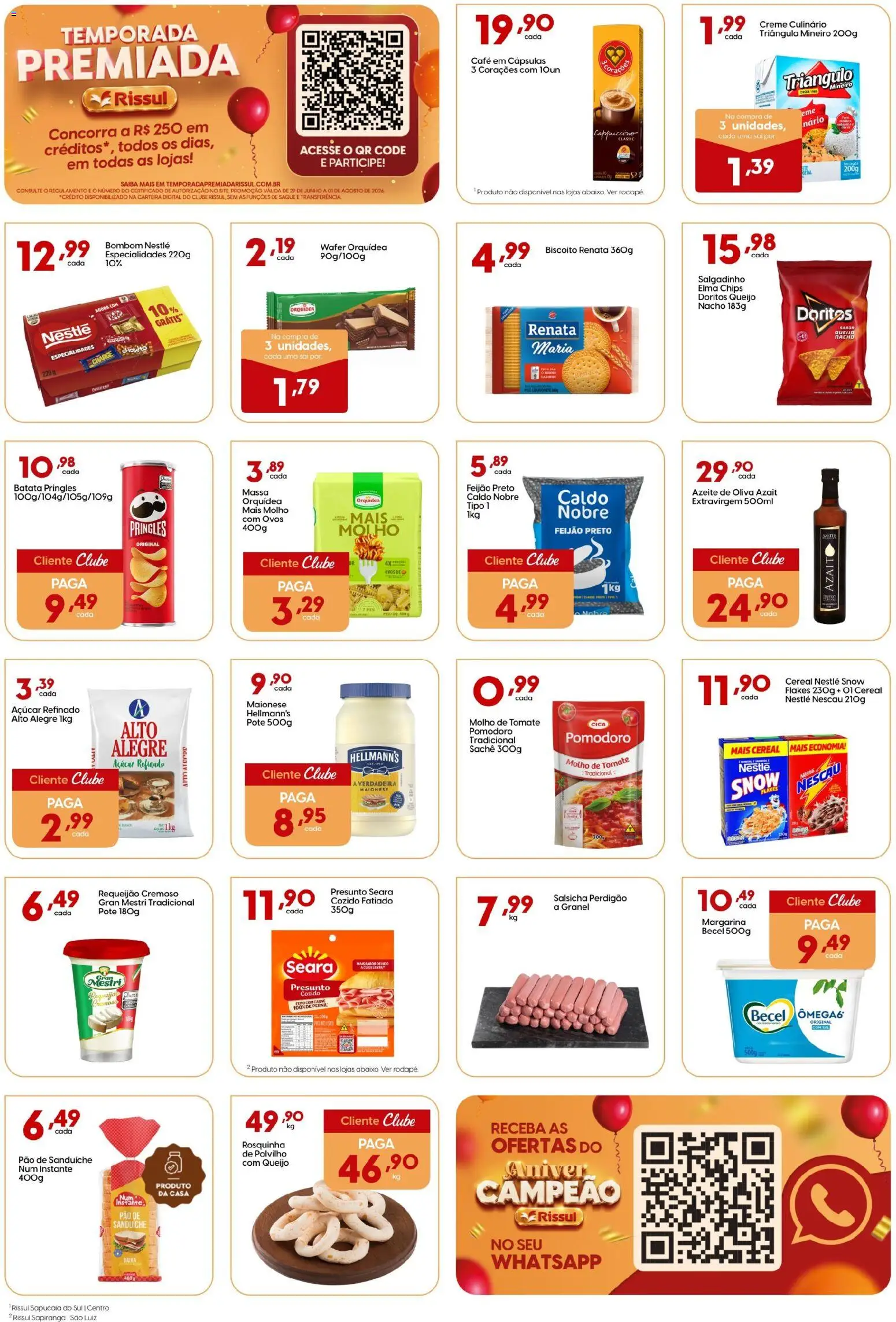 Rissul Folheto - válido de 20/07/2026 | Página: 2 | Produtos: Nescau, Polvilho, Presunto, Requeijão