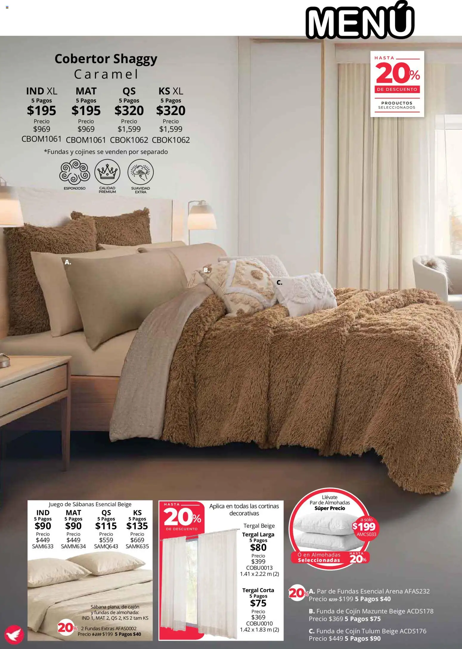 Nuevas ofertas de Colchas Concord válidas en toda la República Mexicana desde el 01/08/2026. ¡Encuentra las mejores ofertas en Colchas Concord catálogo Colección Cobertor! | Página: 52 | Productos: Cobertor, Juego, Funda, Cortinas