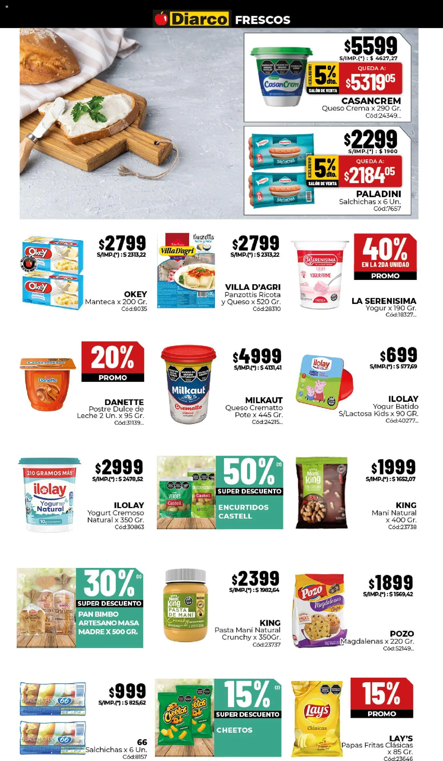 Diarco - Ofertas Gba │ válido desde el 06/07/2026 | Página: 11 | Productos: Frutilla, Papa, Queso crema, Pan