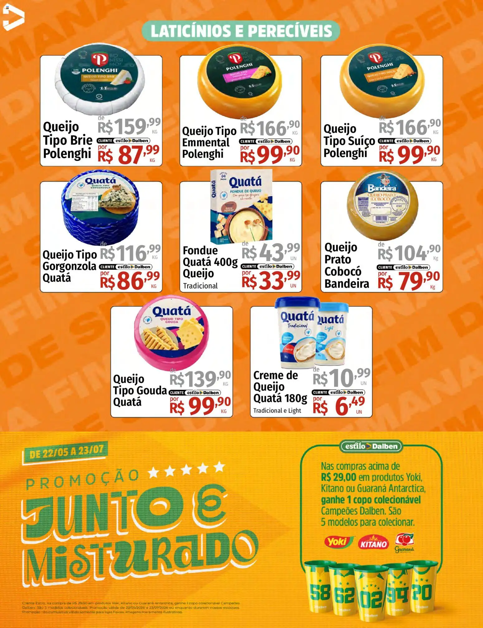 Supermercado Dalben Folheto - válido de 26/06/2026 | Página: 9 | Produtos: Queijo, Brie, Gouda, Creme
