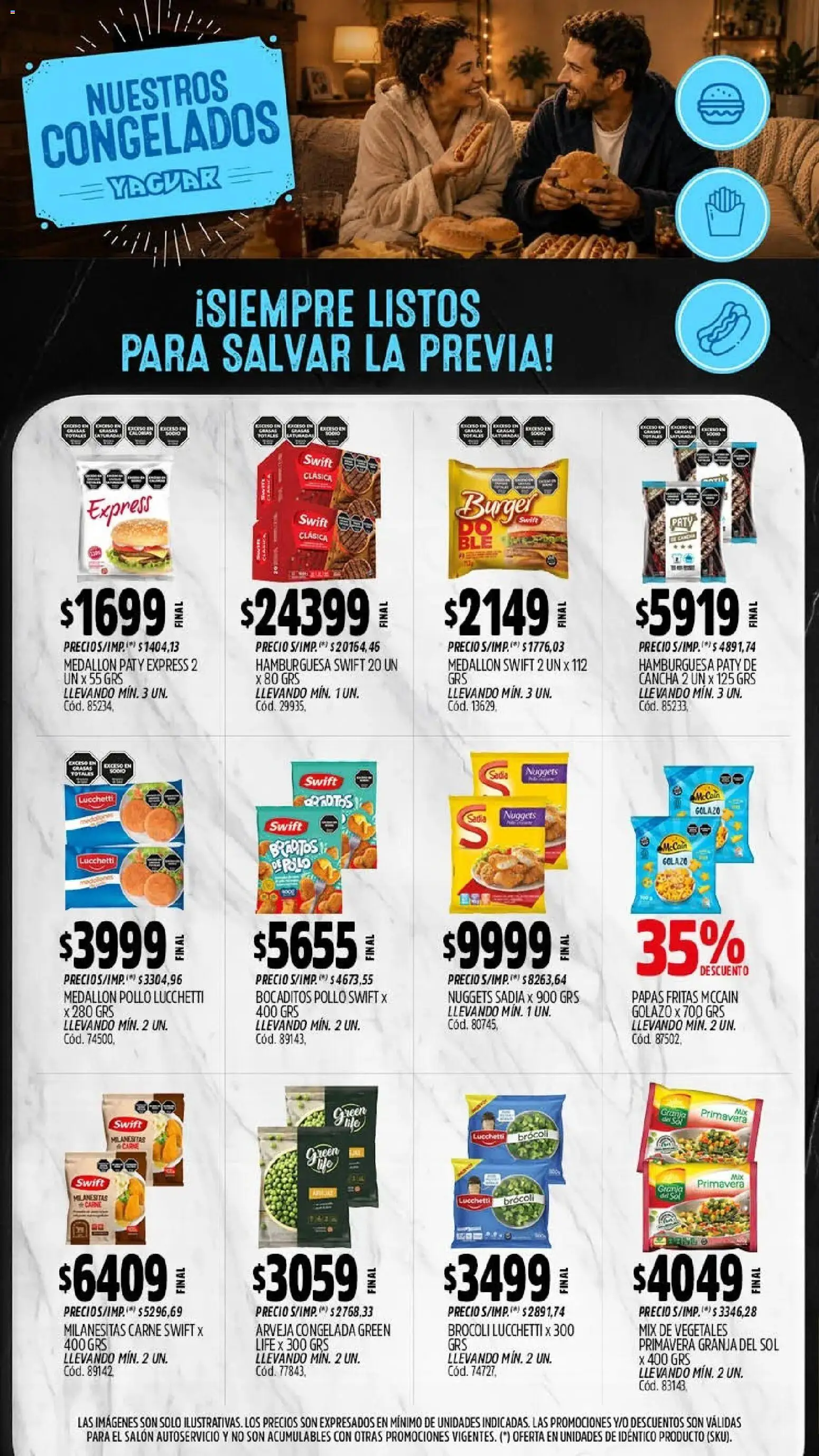 Yaguar - Oferta Semanal Misiones │ válido desde el 20/07/2026 | Página: 8 | Productos: Arveja, Pollo, Brocoli, Papas fritas