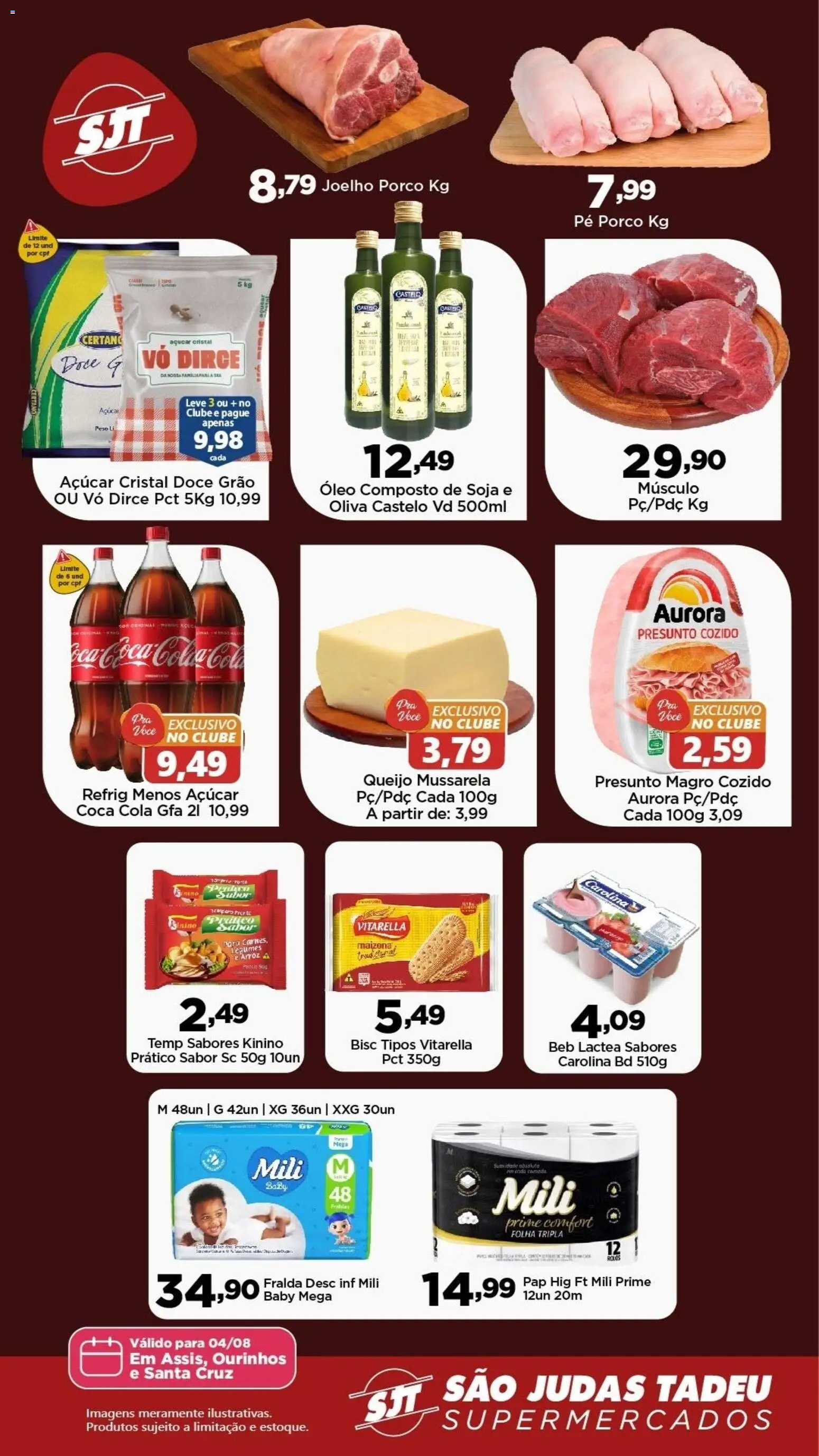 São Judas Tadeu Folheto - válido de 04/08/2026 | Página: 2 | Produtos: Queijo, Presunto, Mussarela, Soja