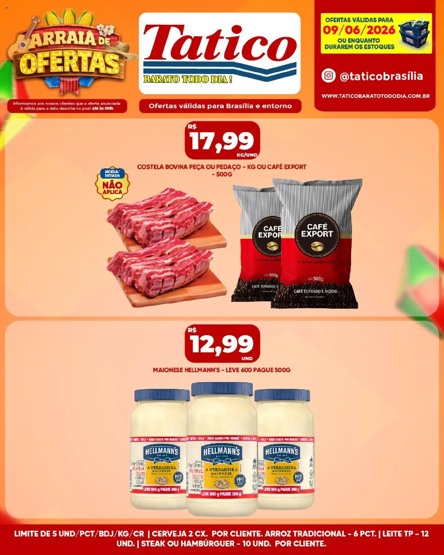 Tatico Folheto - válido de 10.06.2026 | Página: 29 | Produtos: Cerveja, Arroz, Hambúrguer, Maionese