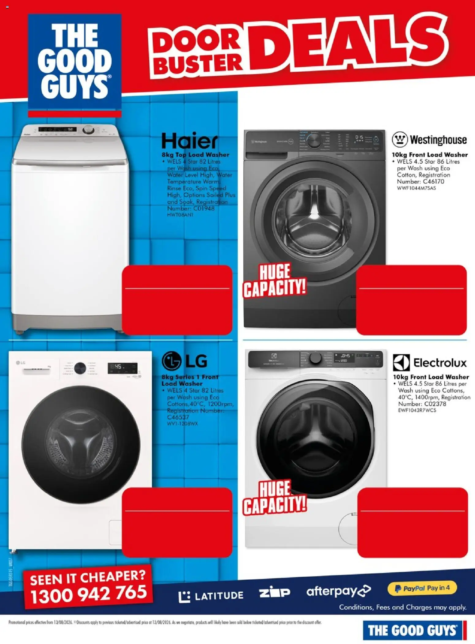 The Good Guys catalogue - valid from 13/08/2026 | Page: 3 | Products: Door, Water, Washer