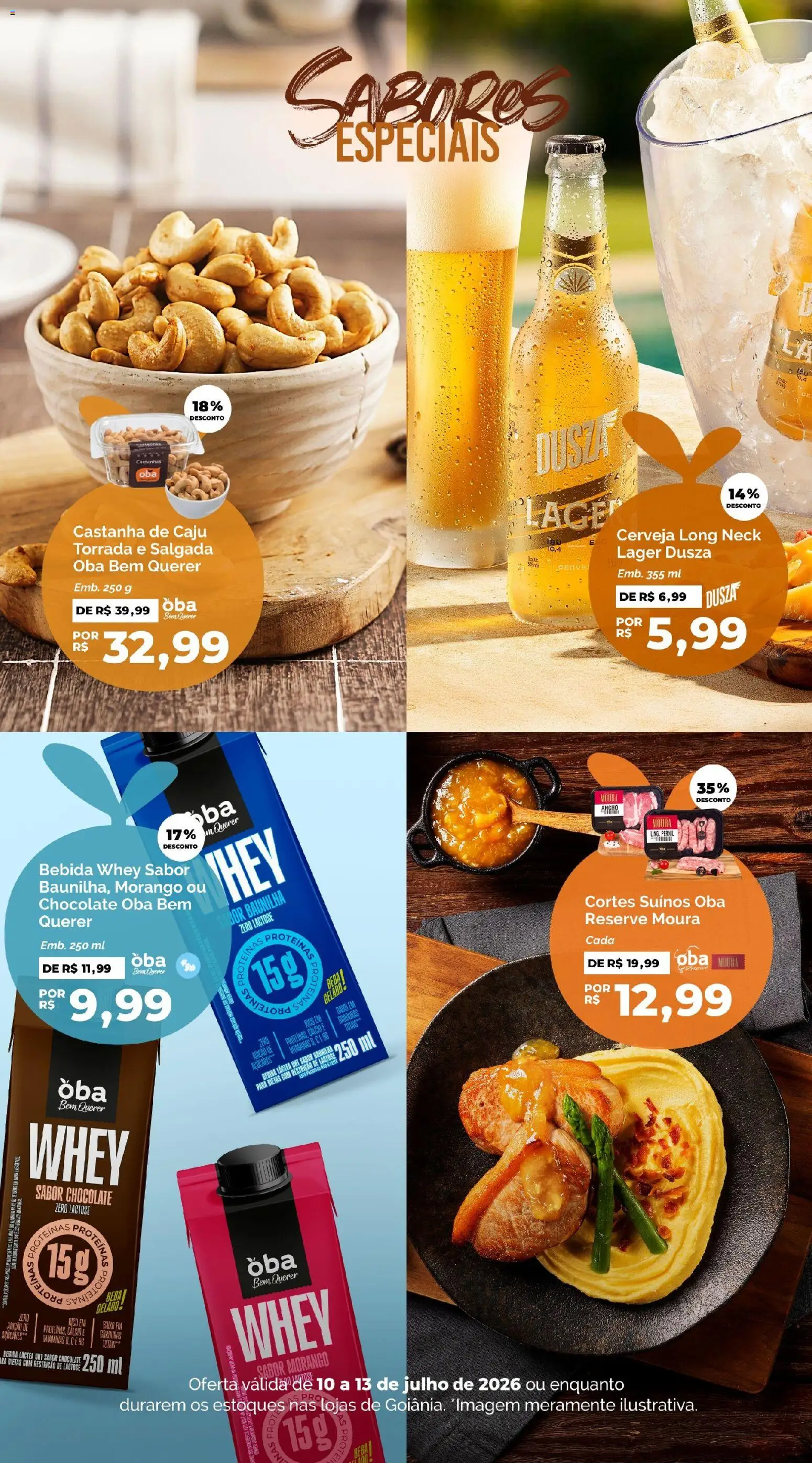 Oba Hortifruti Folheto - válido de 10/07/2026 | Página: 2 | Produtos: Castanhas, Chocolate, Cerveja, Cálcio