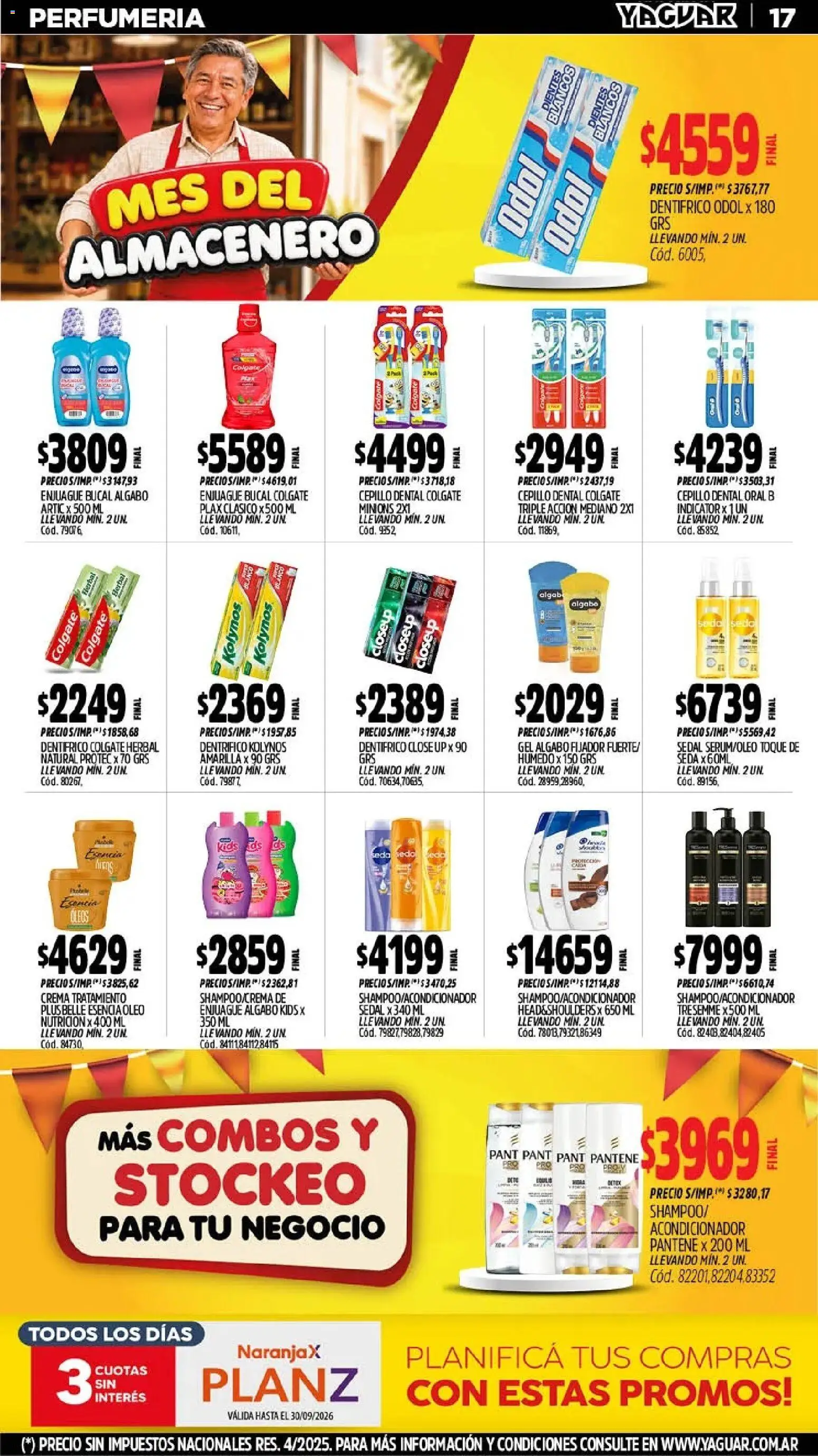 Yaguar - Oferta Semanal Chaco │ válido desde el 28/09/2026 | Página: 17 | Productos: Cepillo, Acondicionador, Fijador, Crema