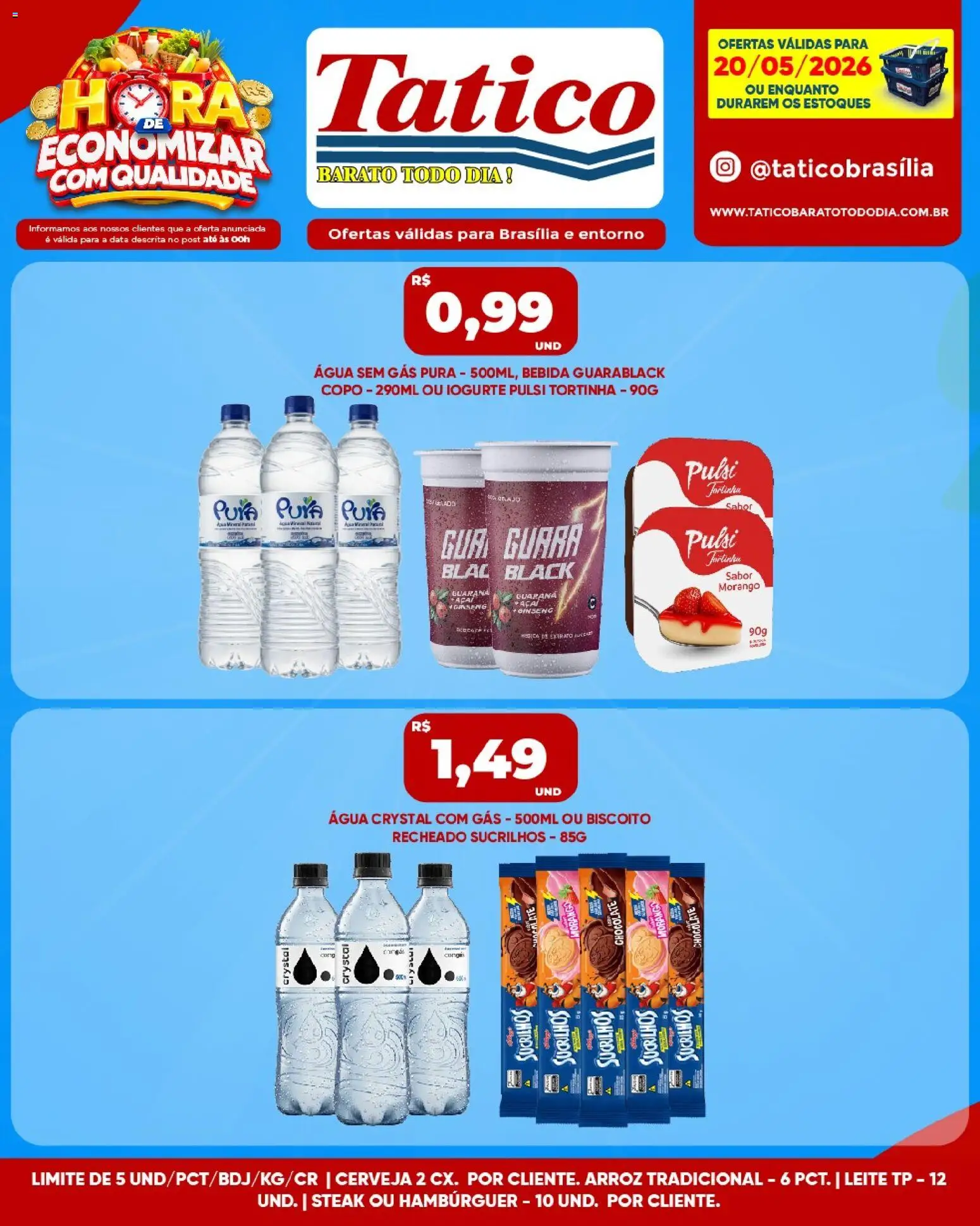 Tatico Folheto - válido de 20.05.2026 | Página: 1 | Produtos: Leite, Cerveja, Arroz, Sucrilhos