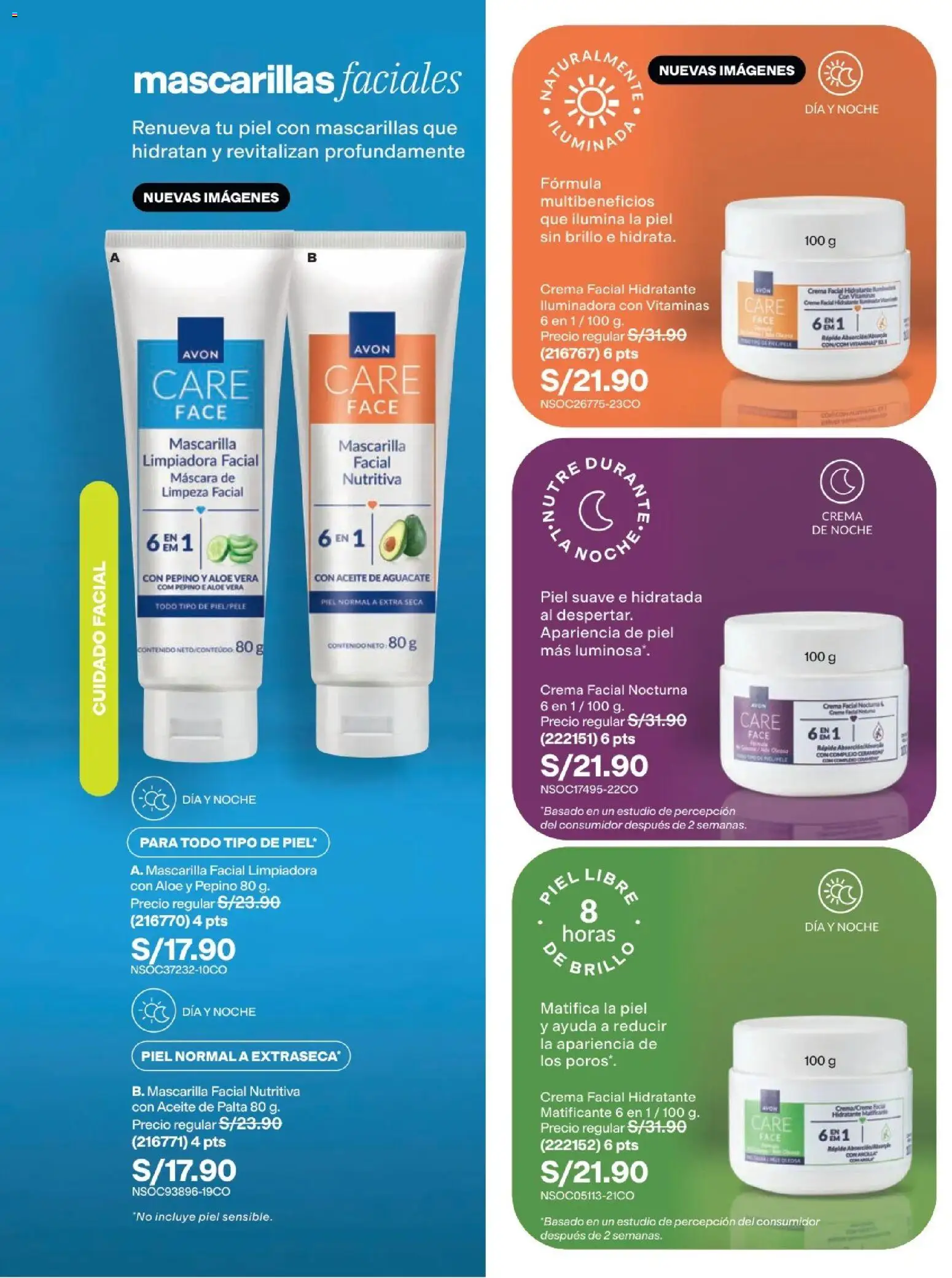 Catálogo Avon válido desde 11/08/2026 | Página: 123 | Productos: Máscara, Aguacate, Mascarillas, Aceite