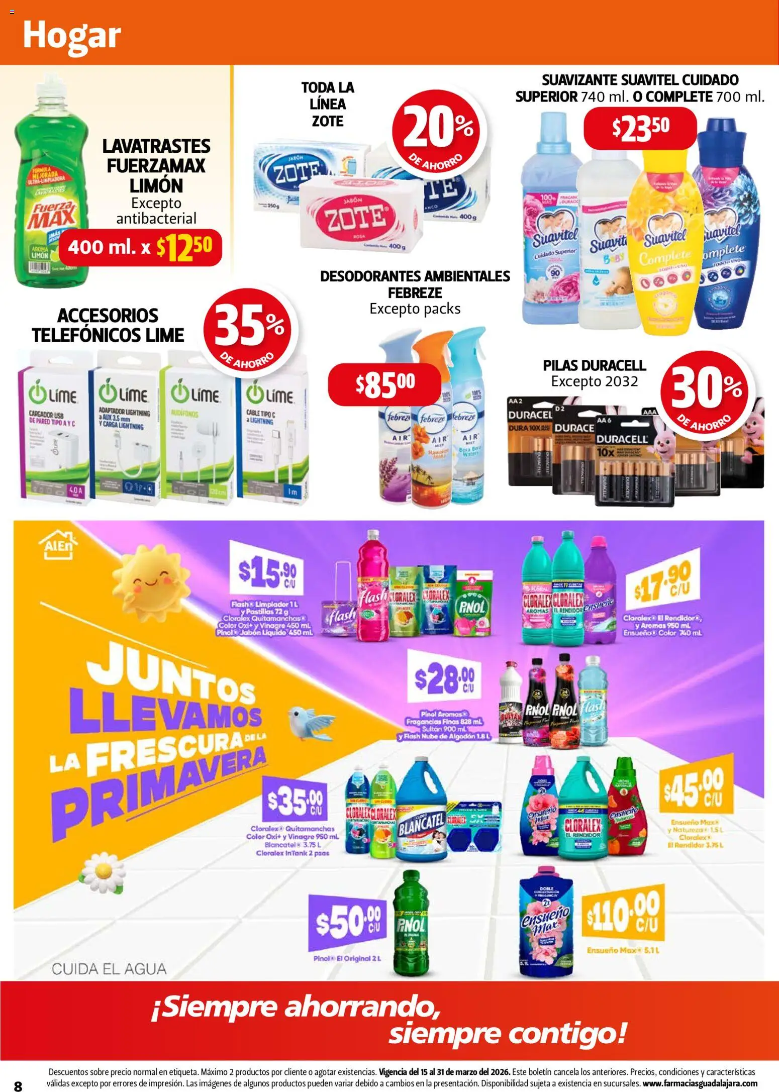 Nuevas ofertas de Farmacia Guadalajara válidas en toda la República Mexicana desde el 15.03.2026. ¡Encuentra las mejores ofertas en Farmacia Guadalajara catálogo! | Página: 8 | Productos: Vinagre, Limpiador, Cable, Algodón