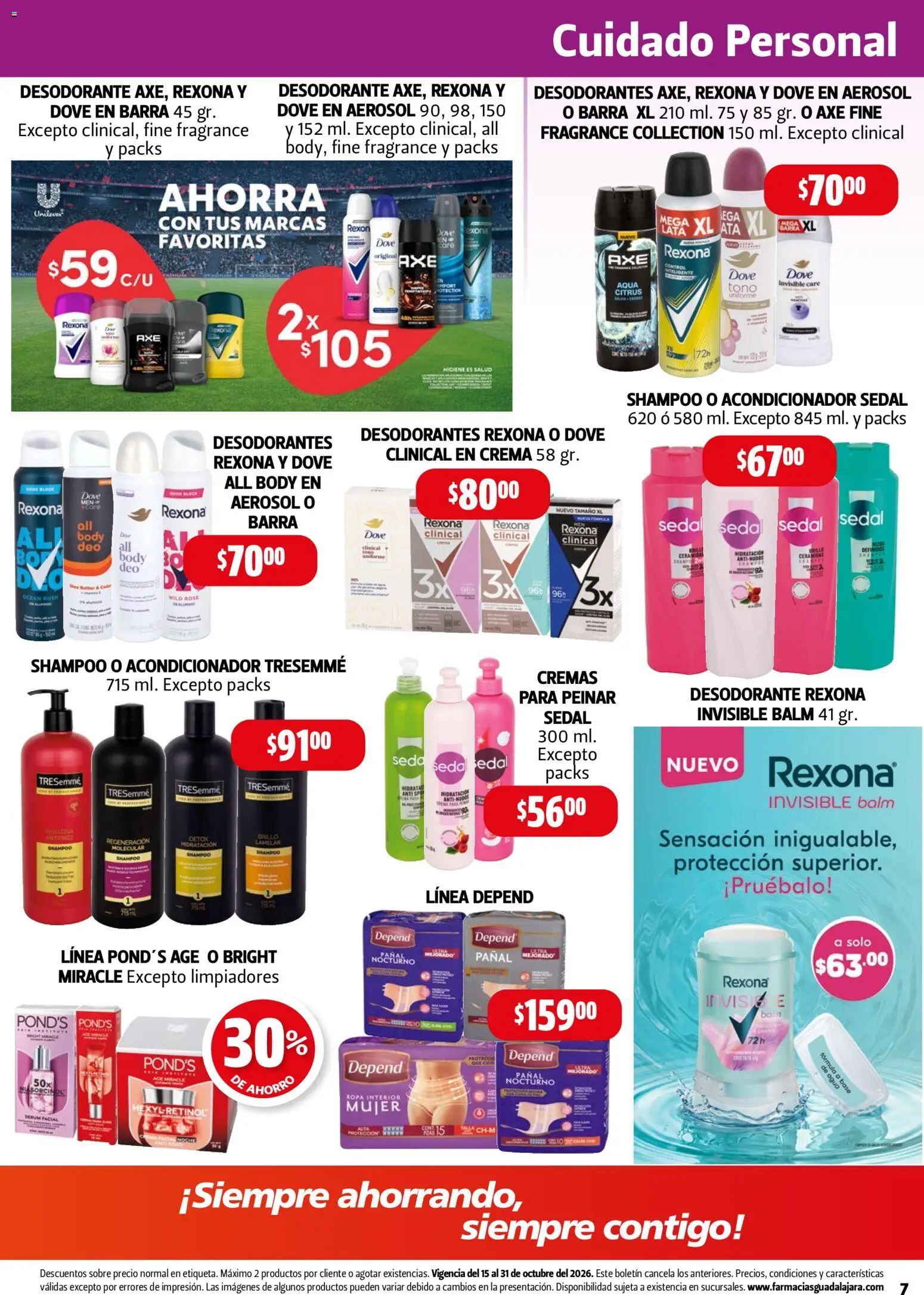 Nuevas ofertas de Farmacia Guadalajara válidas en toda la República Mexicana desde el 15/10/2026. ¡Encuentra las mejores ofertas en Farmacia Guadalajara catálogo! | Página: 7