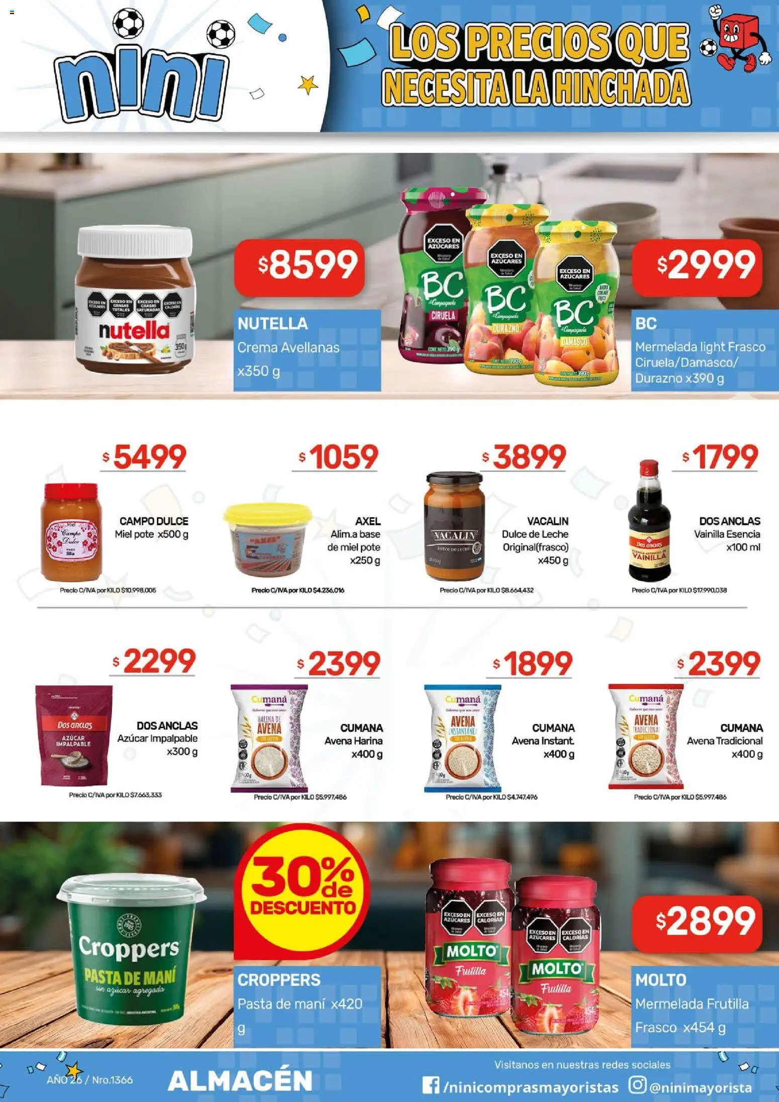 NINI Mayorista ofertas │ válido desde el 29/06/2026 | Página: 29 | Productos: Frutilla, Azucar, Durazno, Leche