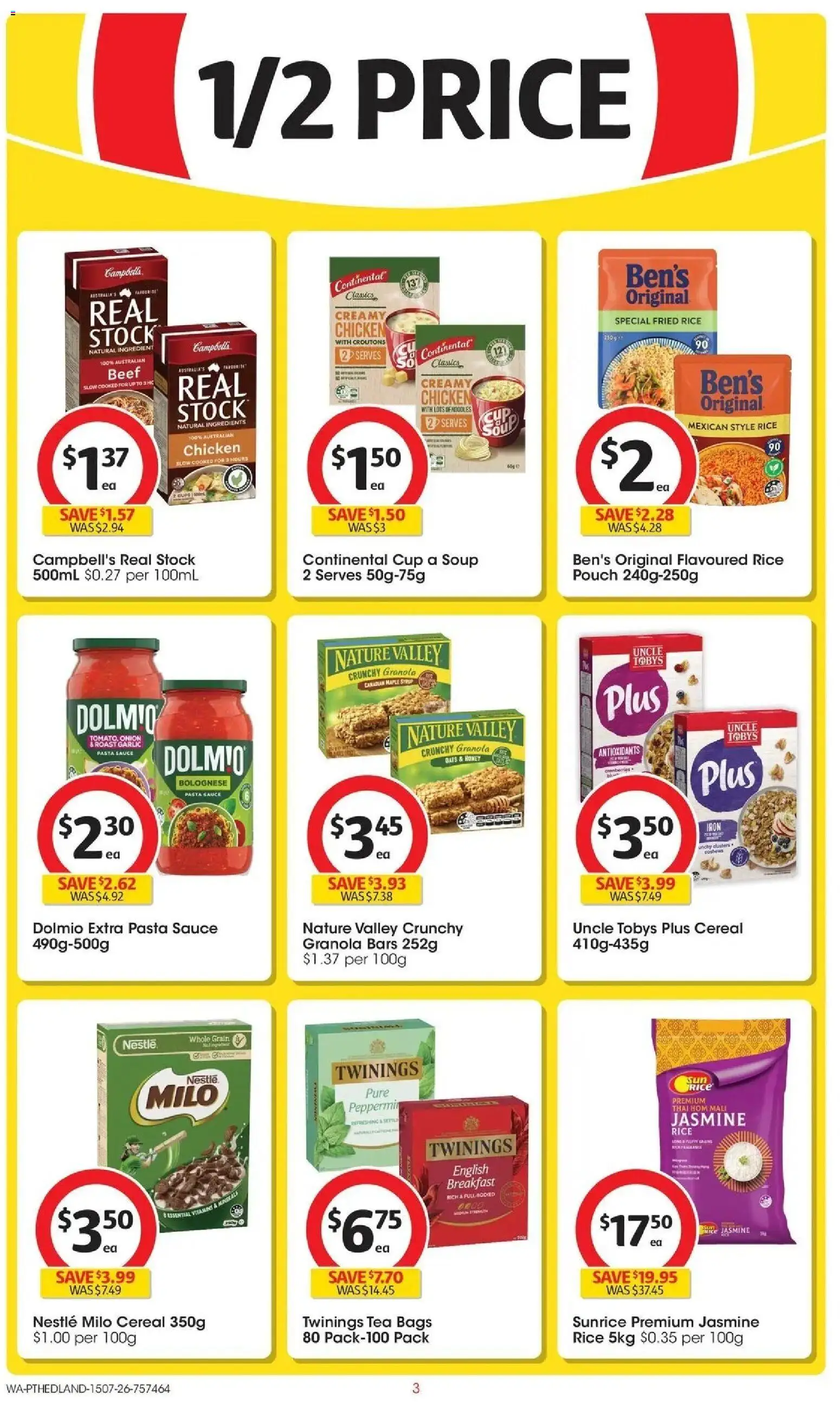 Coles catalogue - valid from 15/07/2026 | Page: 3 | Products: Chicken, Oats, Sauce, Garlic