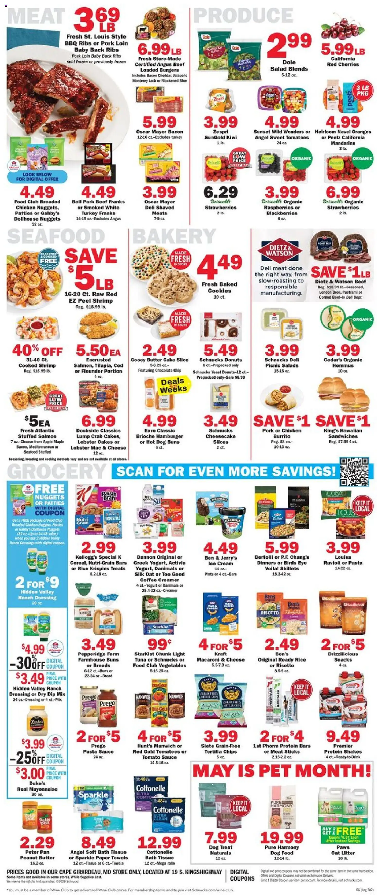 Schnucks Weekly Print Ad - MO - valid from 13.05.2026 | Page: 4 | Products: Pan, Pork, Salad, Sauce