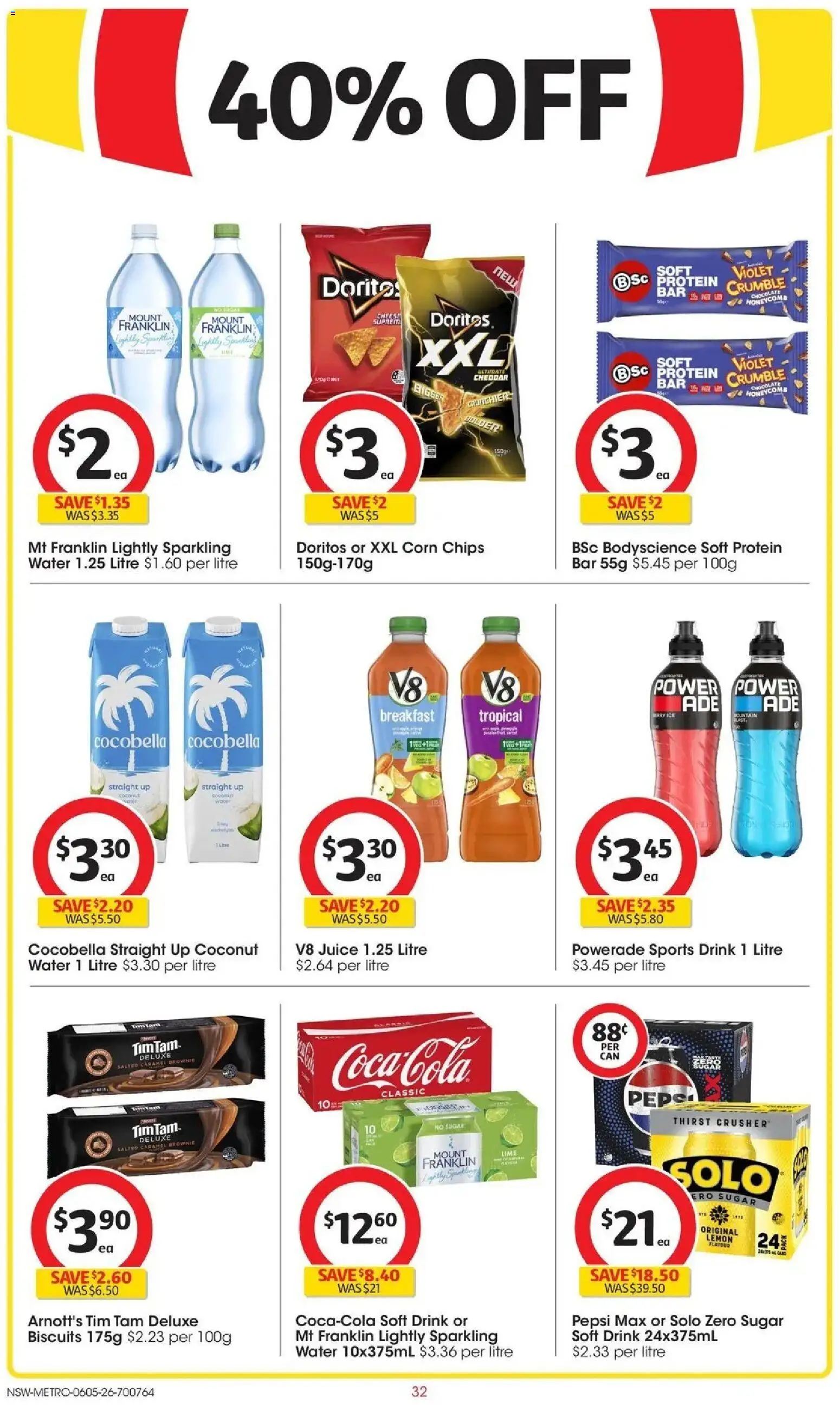 Coles catalogue - valid from 05.05.2026 | Page: 32 | Products: Pepsi, Biscuits, Lemon, Lime