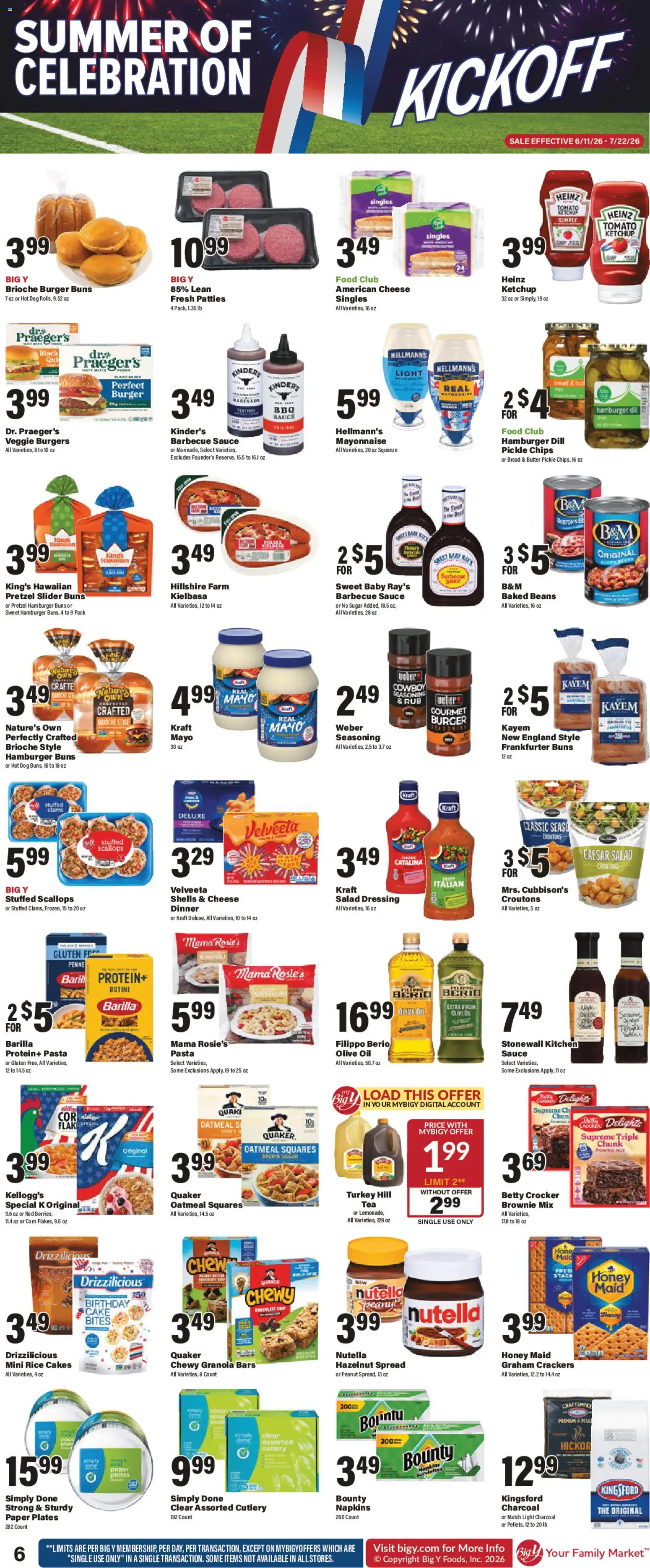 Big Y Weekly Ad - valid from 11.06.2026 | Page: 8 | Products: Cheese, Bread, Salad, Mayonnaise