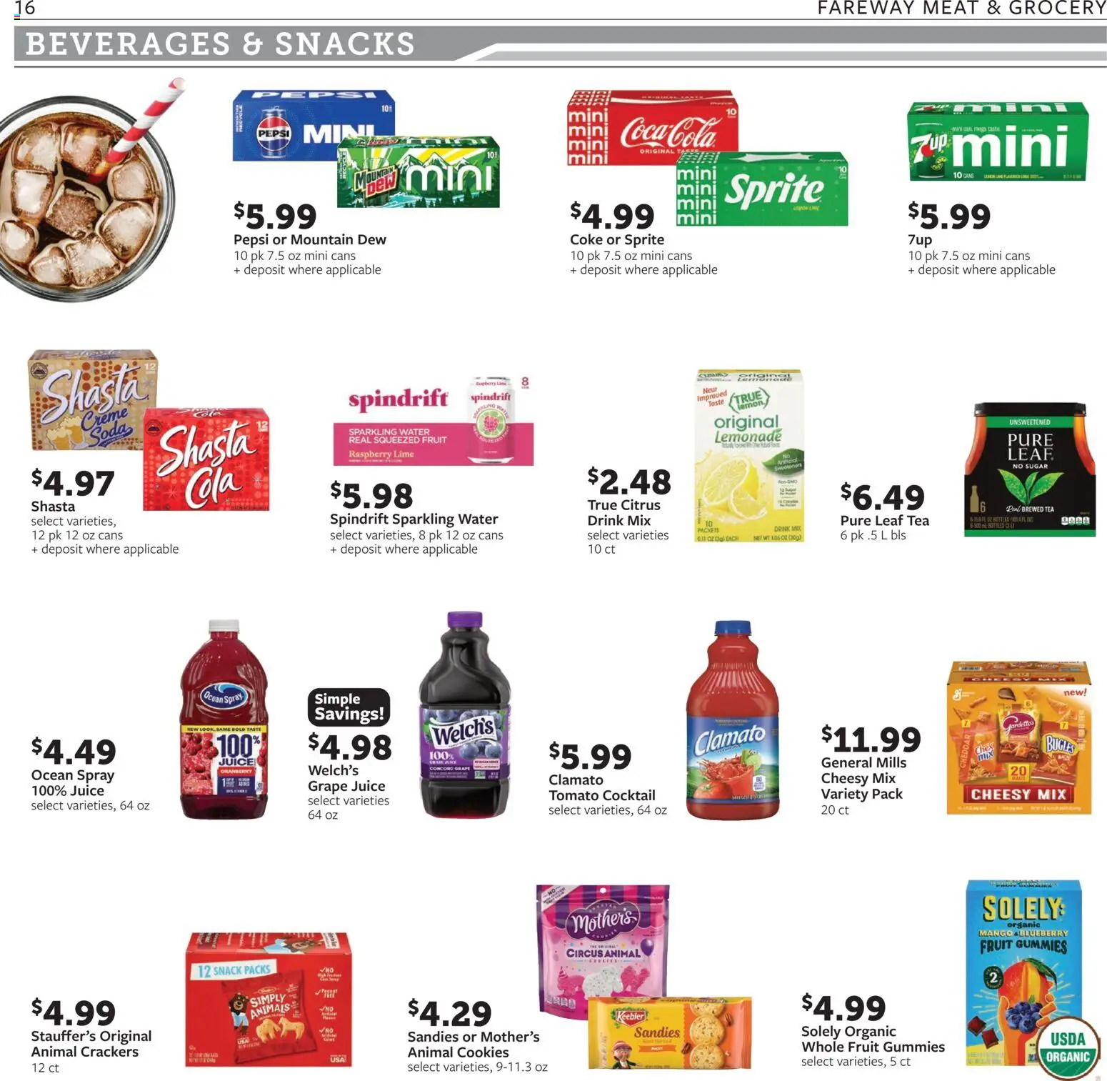 Fareway Weekly Ad - valid from 08.06.2026 | Page: 16 | Products: Juice, Tea, Mango, Raspberry