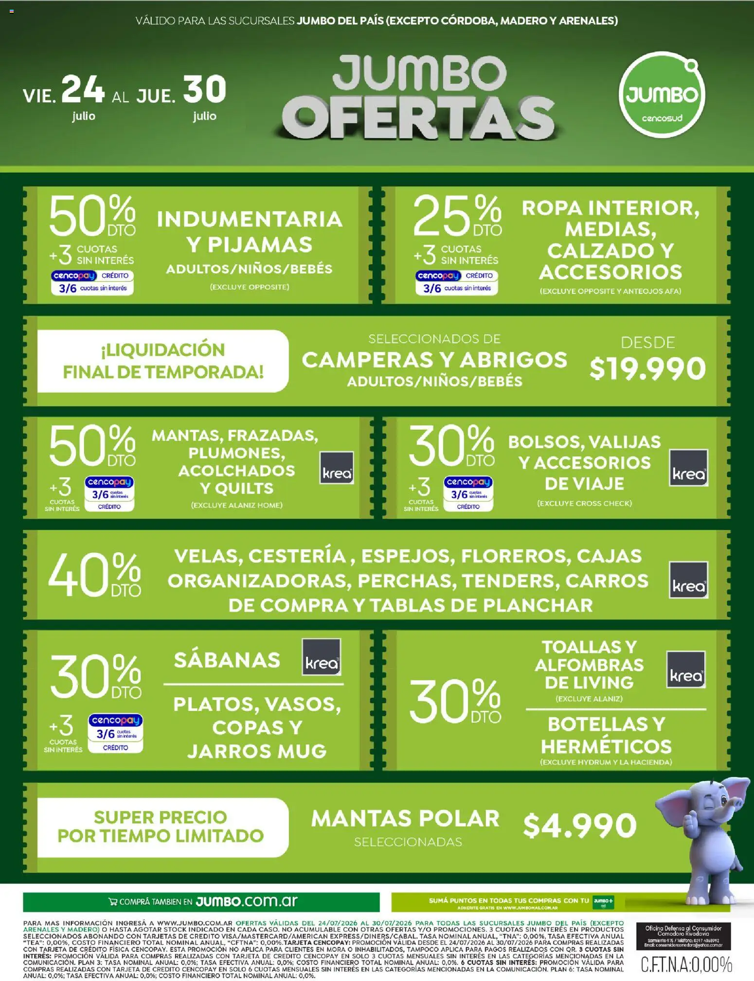 Jumbo - Ofertas | Electro y Hogar │ válido desde el 24/07/2026 | Página: 2 | Productos: Teléfono, Planchar, Toallas, Ropa
