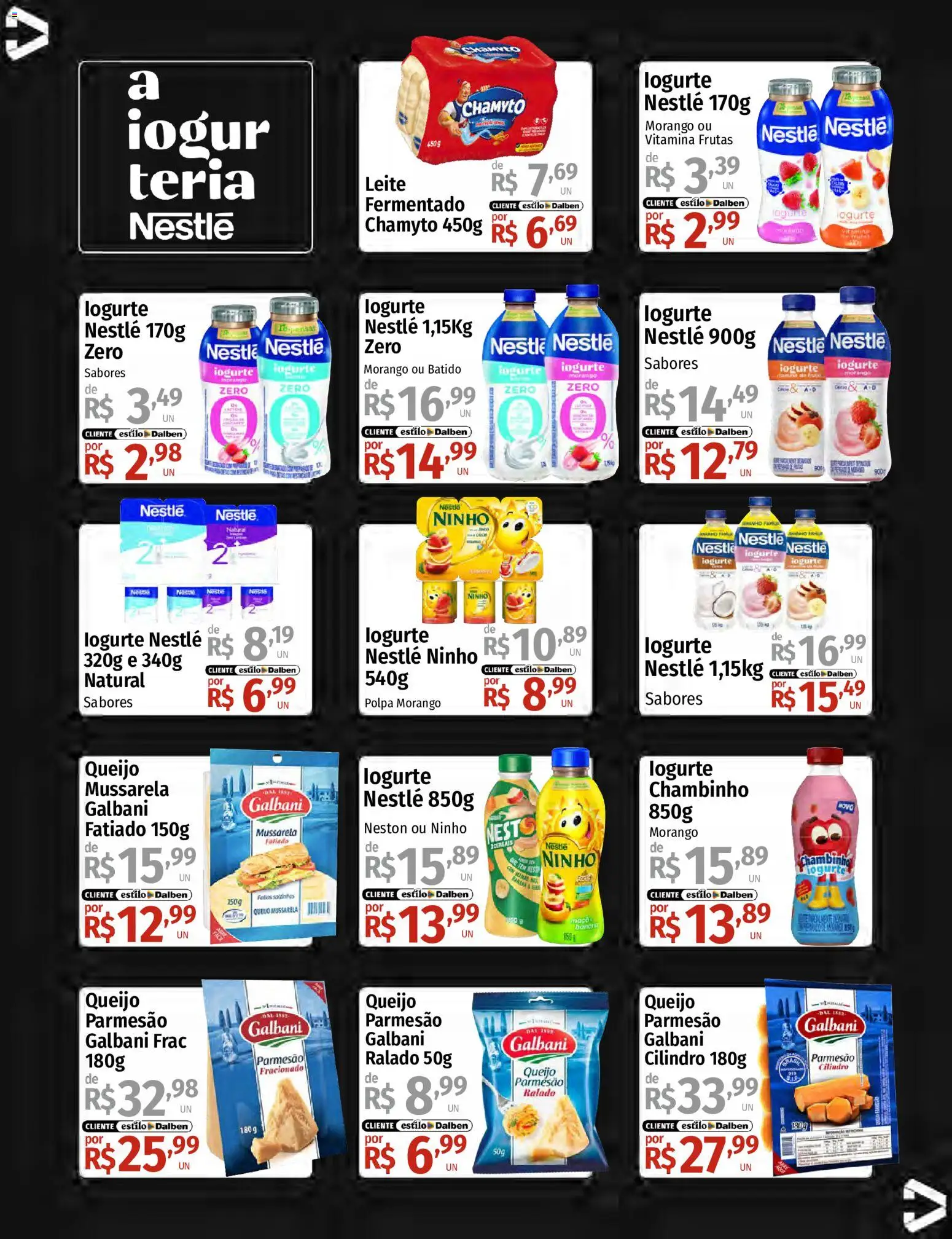 Supermercado Dalben Folheto - válido de 15.06.2026 | Página: 18 | Produtos: Leite, Queijo, Queijo parmesão, Mussarela