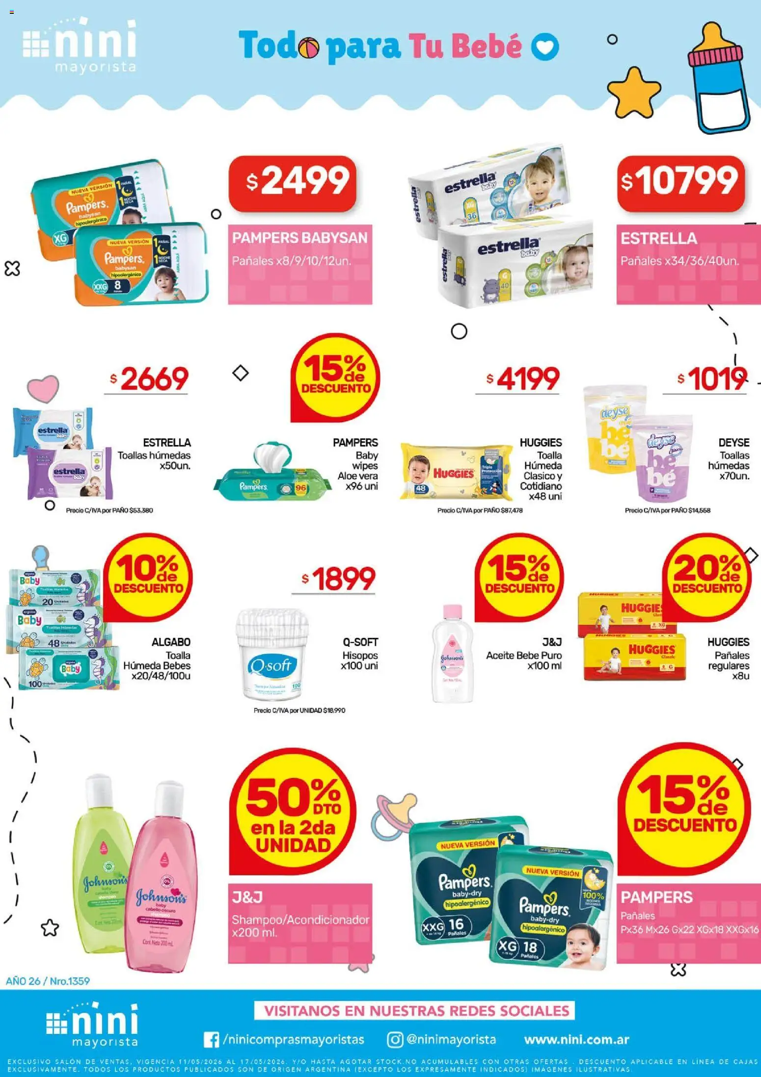 NINI Mayorista ofertas │ válido desde el 11.05.2026 | Página: 5 | Productos: Toalla, Toallas, Aceite, Pañales