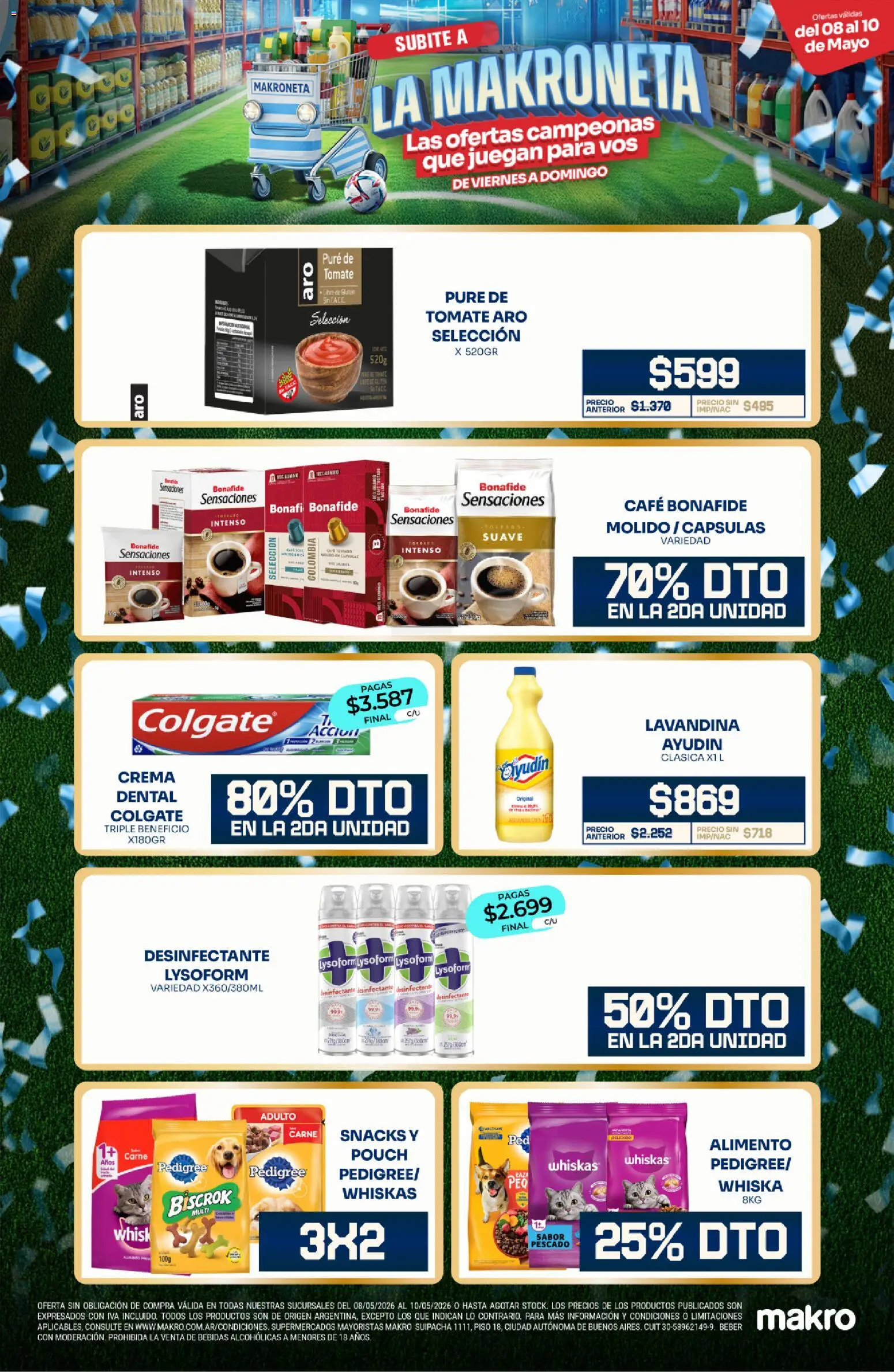 Makro Ofertas La Makroneta │ válido desde el 08.05.2026 | Página: 2 | Productos: Lavandina, Pescado, Pure de Tomate, Crema
