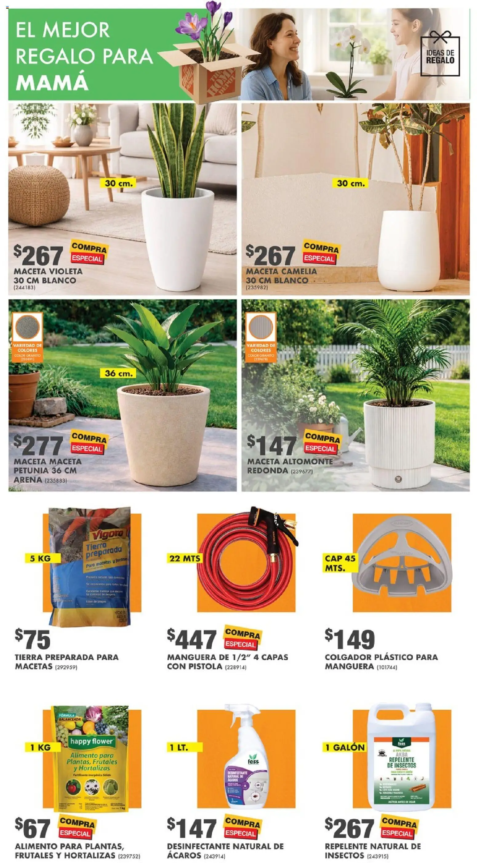 Nuevas ofertas de Home Depot válidas en toda la República Mexicana desde el 16.04.2026. ¡Encuentra las mejores ofertas en Home Depot catálogo! | Página: 11 | Productos: Manguera, Repelente, Desinfectante, Maceta