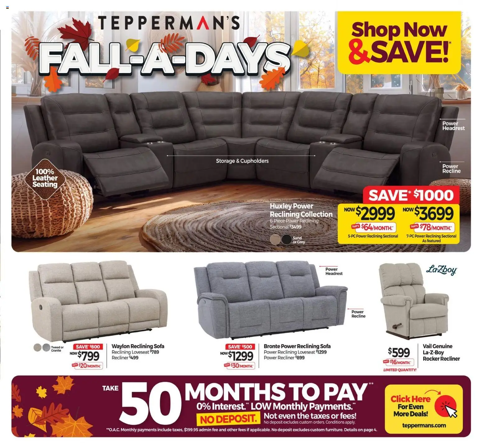 Tepperman's flyer valid from Sep 25, 2026 | Page: 9 | Products: Sofa