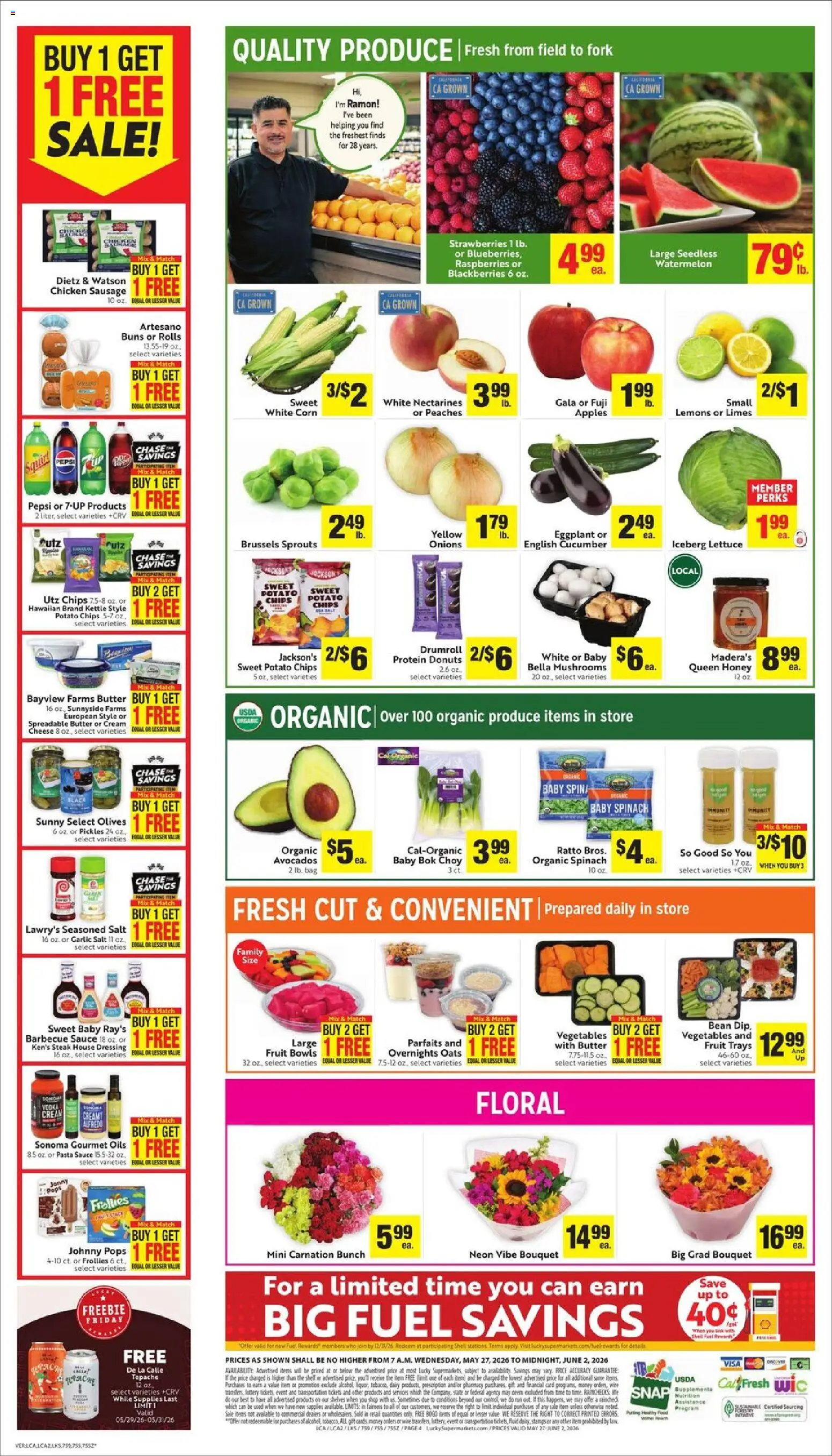 Lucky Supermarkets Weekly - AK - valid from 27.05.2026 | Page: 6 | Products: Corn, Peaches, Shelf, Pasta