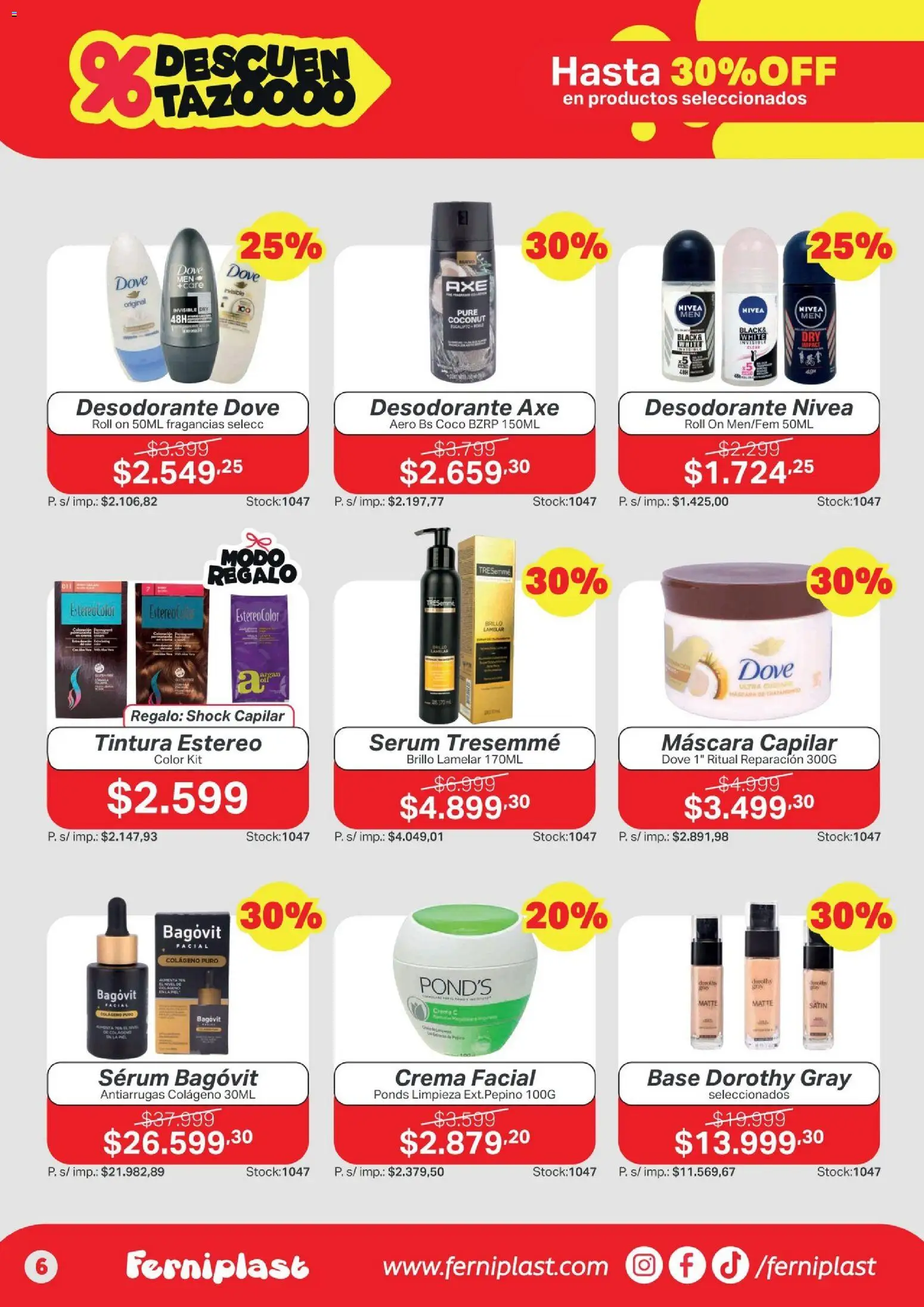 Ferniplast catálogo │ válido desde el 09/07/2026 | Página: 6 | Productos: Tintura, Brillo, Desodorante, Crema