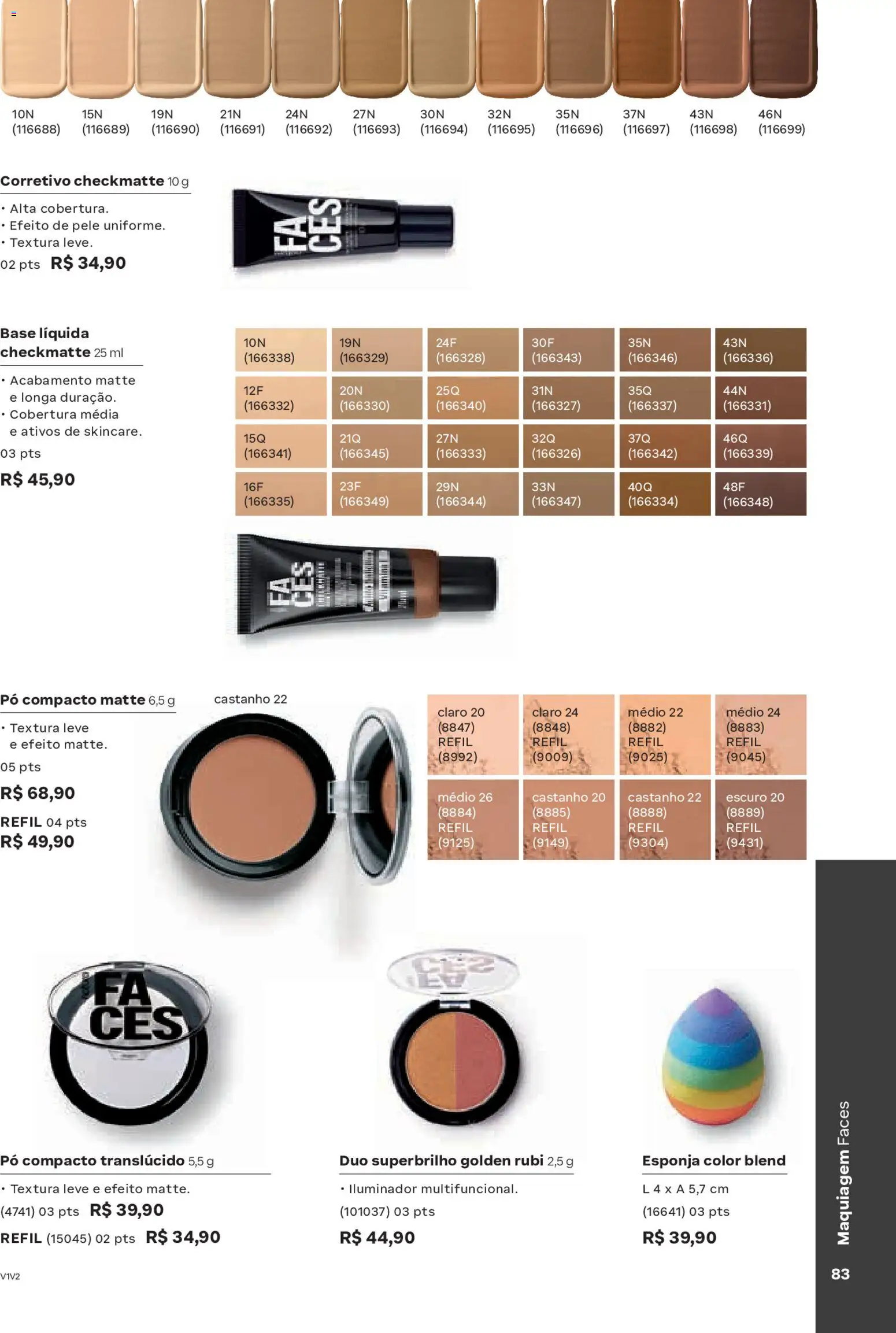 Natura Folheto - válido de 19.02.2026 | Página: 83 | Produtos: Pó compacto, Corretivo, Esponja, Base