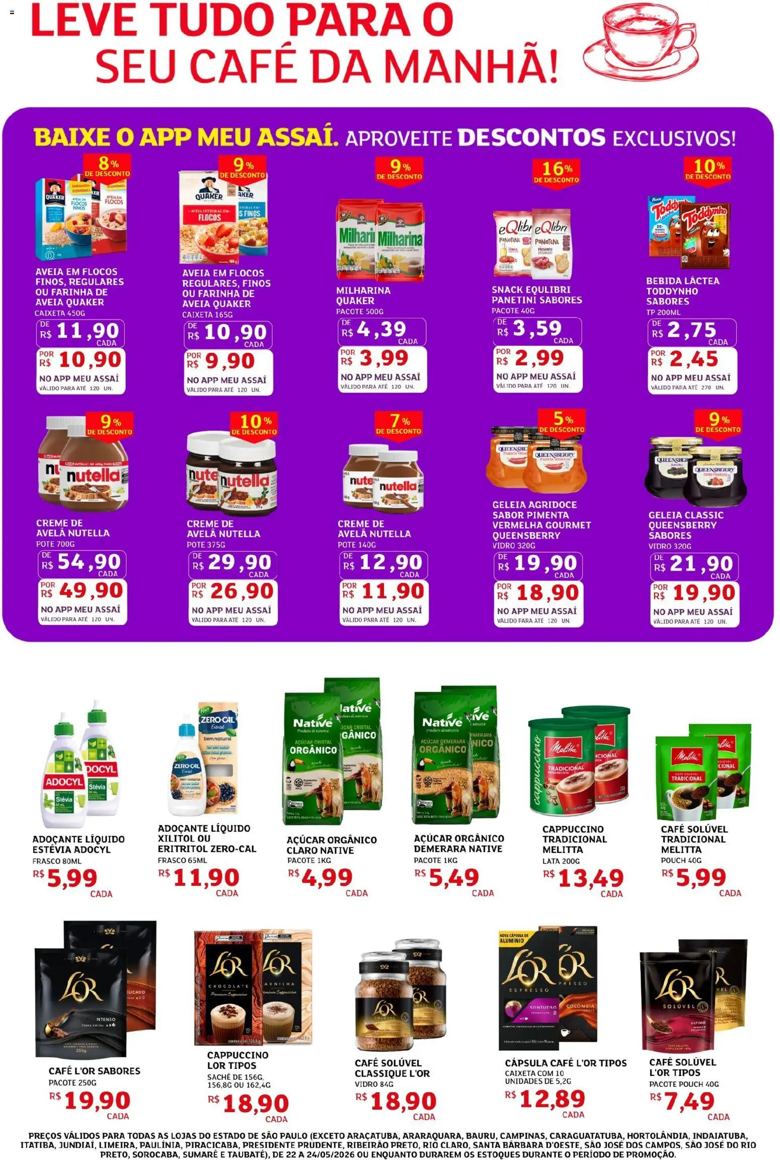 Assaí Atacadista Folheto - válido de 22.05.2026 | Página: 2 | Produtos: Pimenta, Chocolate, Bebida, Creme de avelã