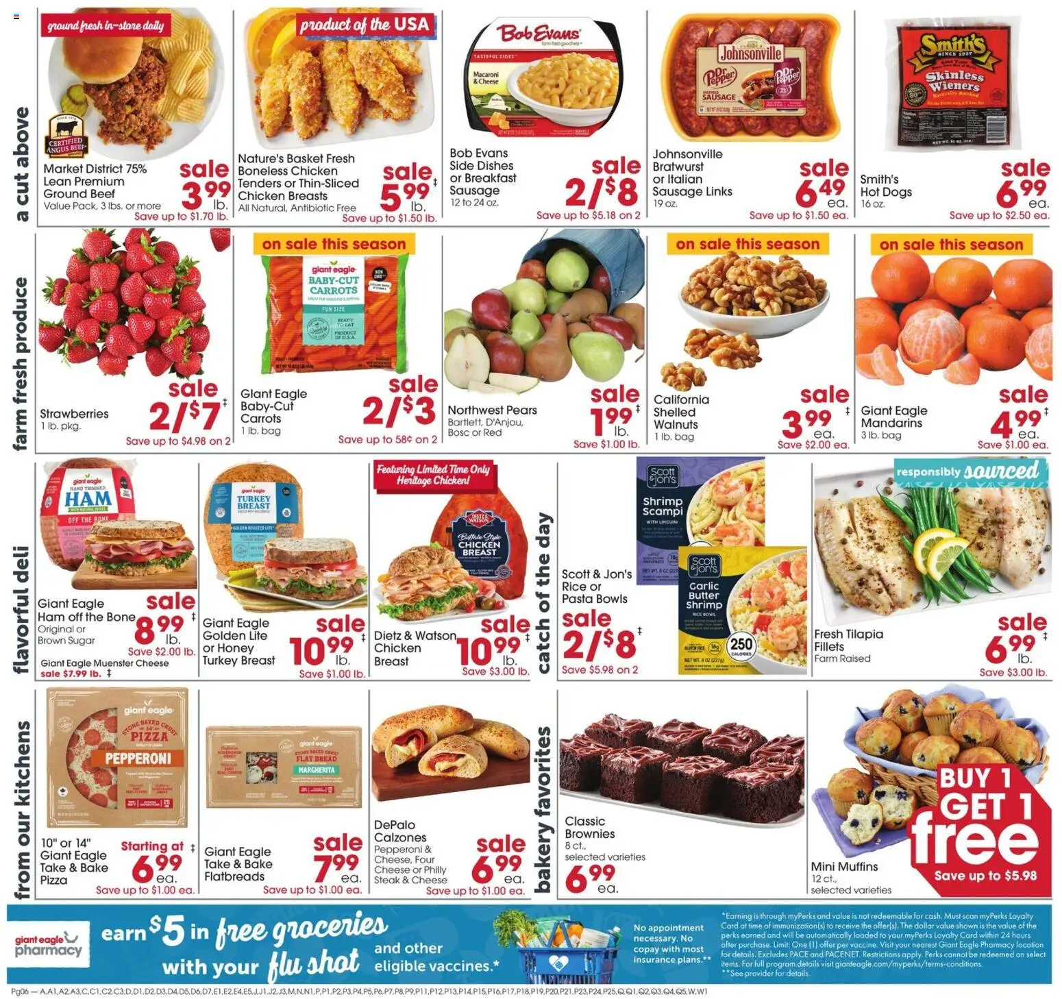 Giant Eagle Weekly Ad - valid from 10/01/2026 | Page: 2 | Products: Butter, Steak, Pears, Muffins