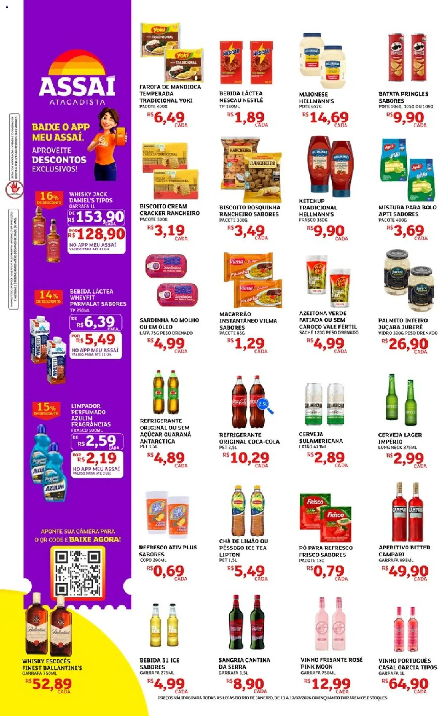 Assaí Atacadista Folheto - válido de 13/07/2026 | Página: 2 | Produtos: Pêssego, Macarrão, Refrigerante, Batata