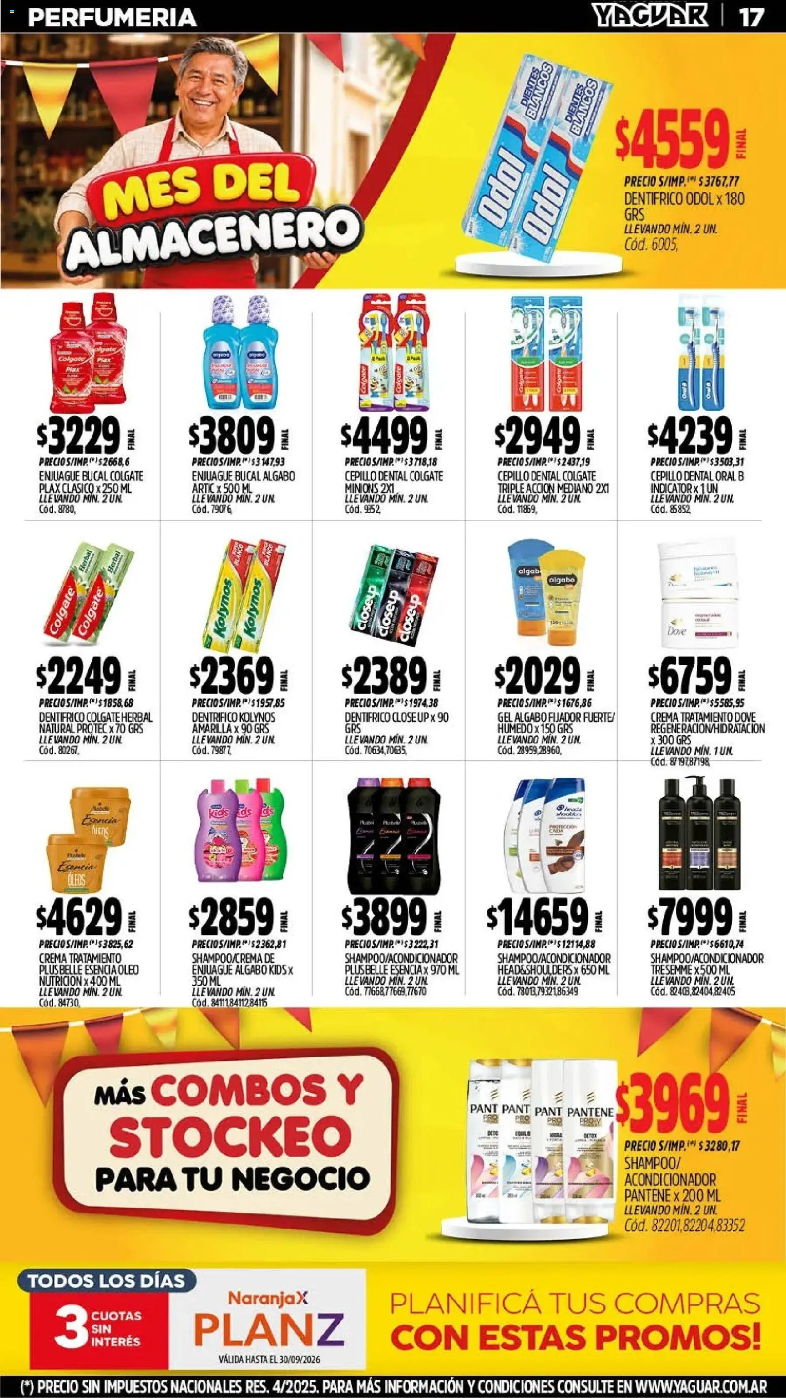 Yaguar - Oferta Semanal Mar del Plata │ válido desde el 28/09/2026 | Página: 17 | Productos: Acondicionador, Enjuague bucal, Tomate, Crema