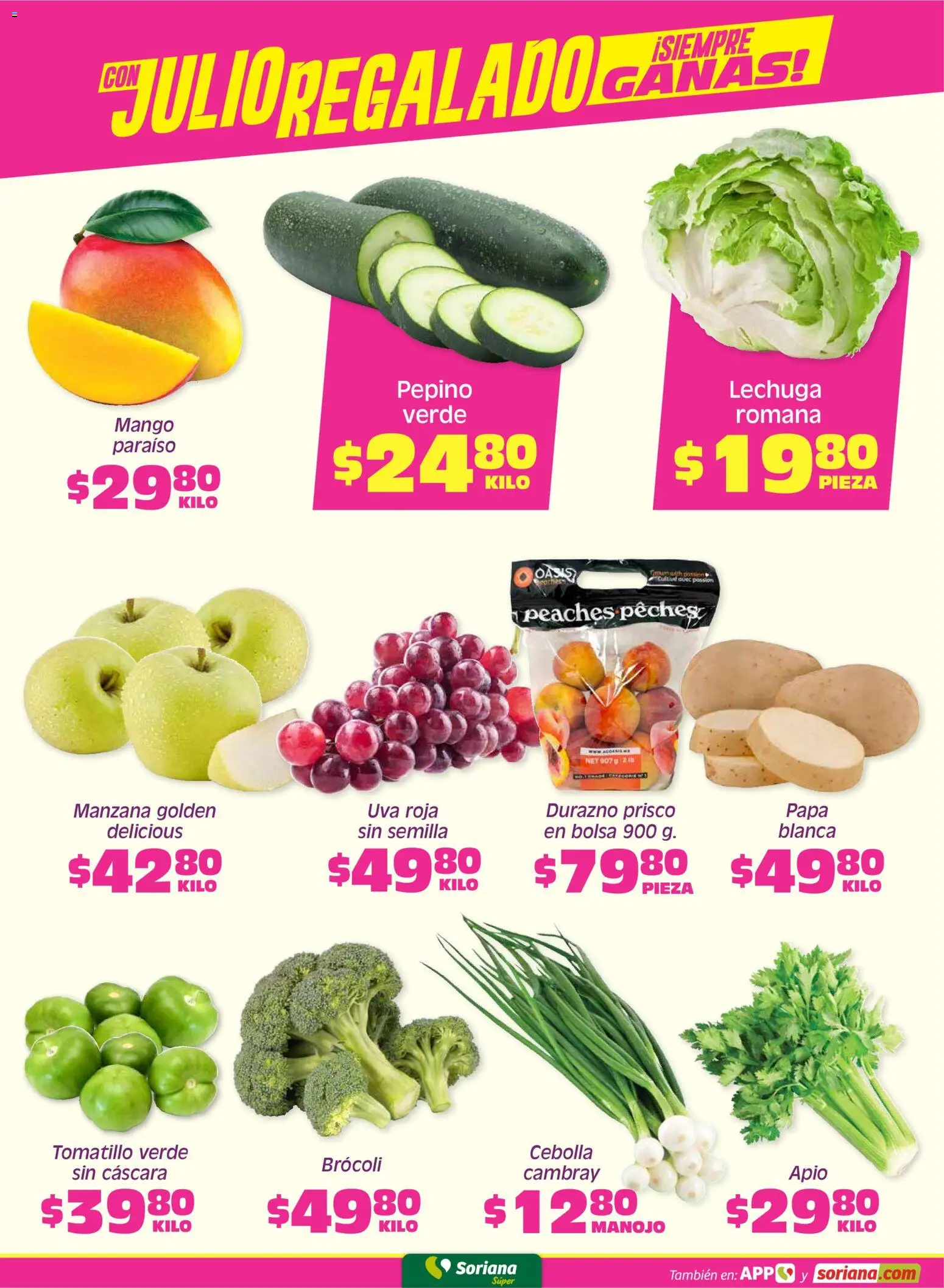 Nuevas ofertas de Soriana válidas en toda la República Mexicana desde el 29.05.2026. ¡Encuentra las mejores ofertas en Soriana Fin de Semana Súper: Ags, Nay, Jal, Qro, Col, Mich, Gto, Hgo, Tlax, Mor, Pue, Gro, Oax, Edo. de Mex, Valle de México, Za! | Página: 2 | Productos: Cebolla, Durazno, Manzana, Uva