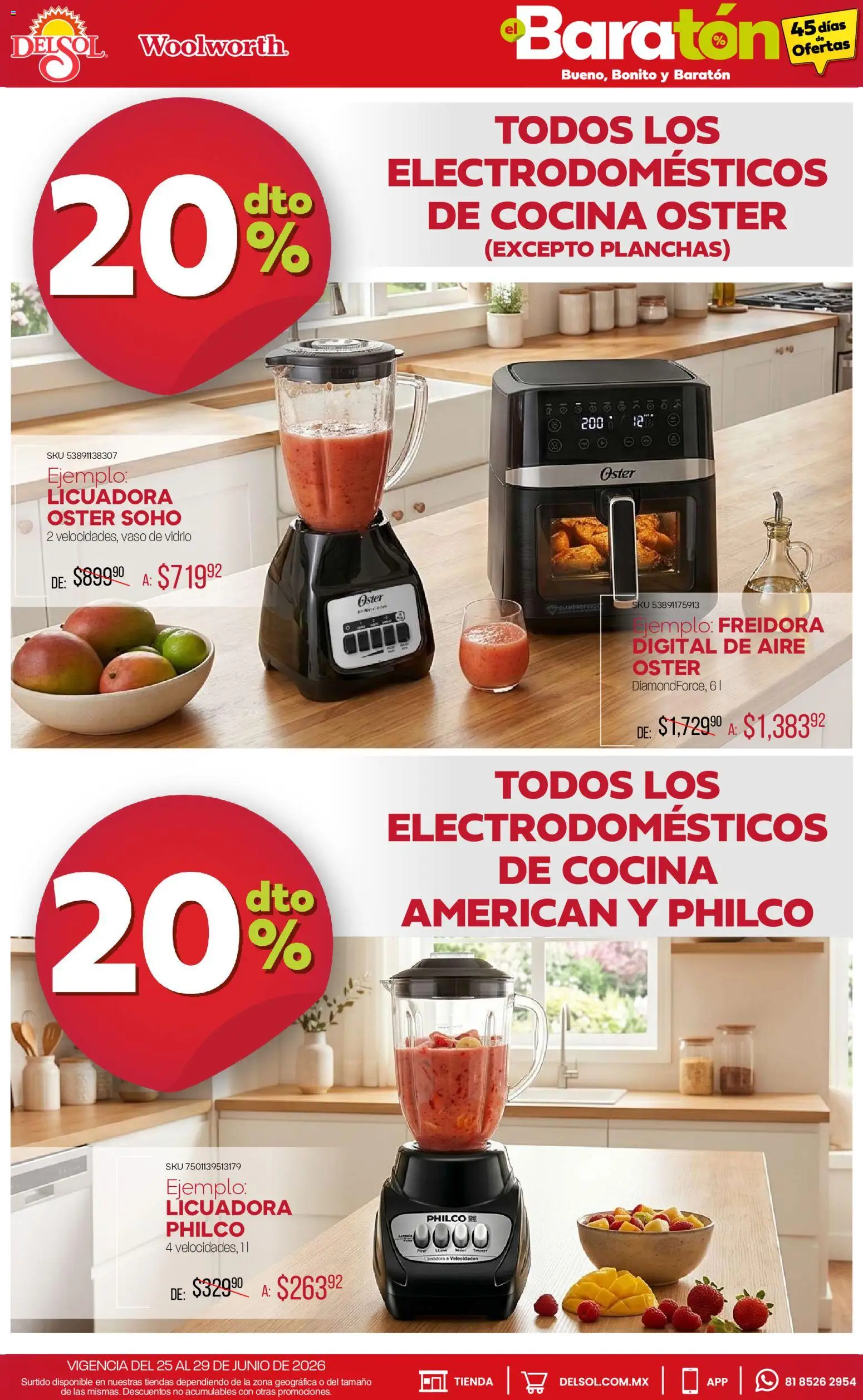 Nuevas ofertas de Del Sol y Woolworth válidas en toda la República Mexicana desde el 25/06/2026. ¡Encuentra las mejores ofertas en Del Sol y Woolworth catálogo Baratón! | Página: 11