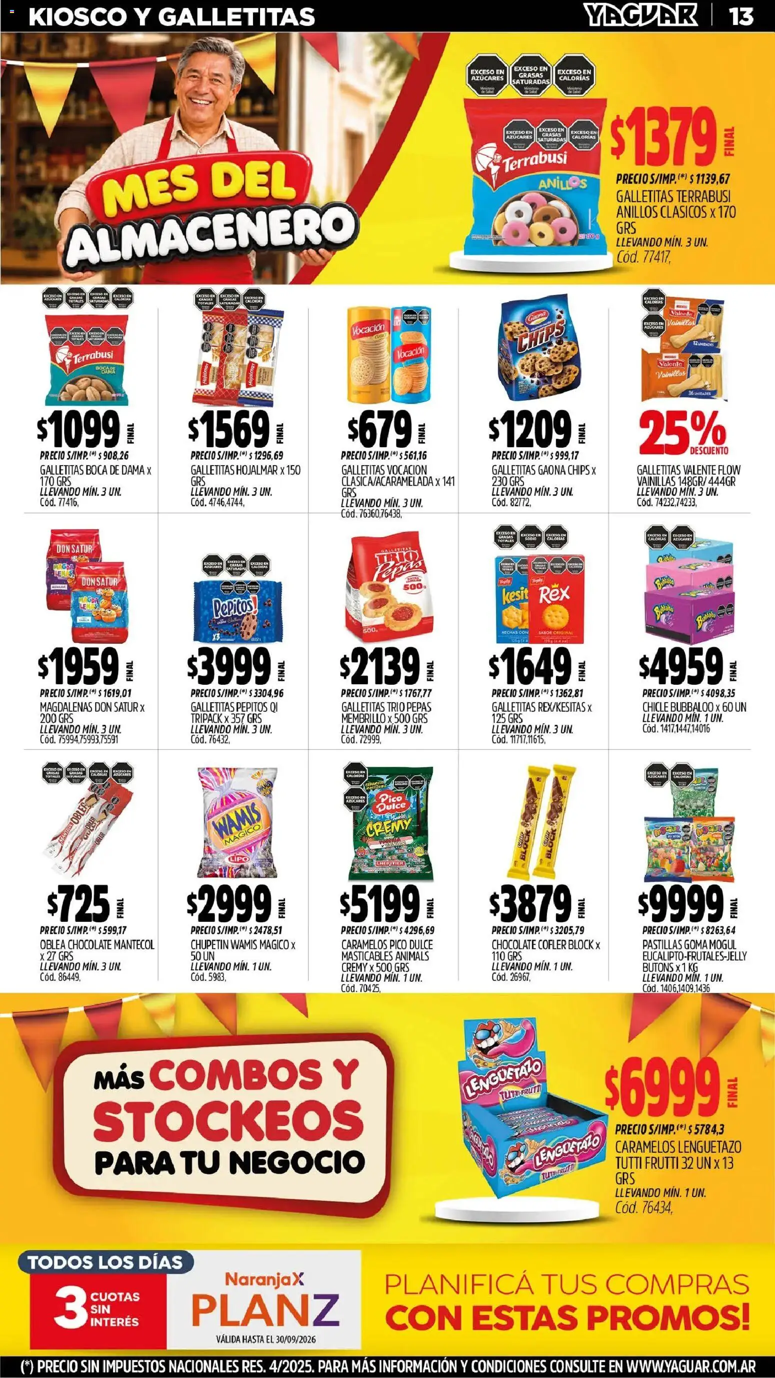 Yaguar - Oferta Semanal Parque Chacabuco │ válido desde el 31/08/2026 | Página: 13 | Productos: Pico, Dulce, Chocolate, Chicle
