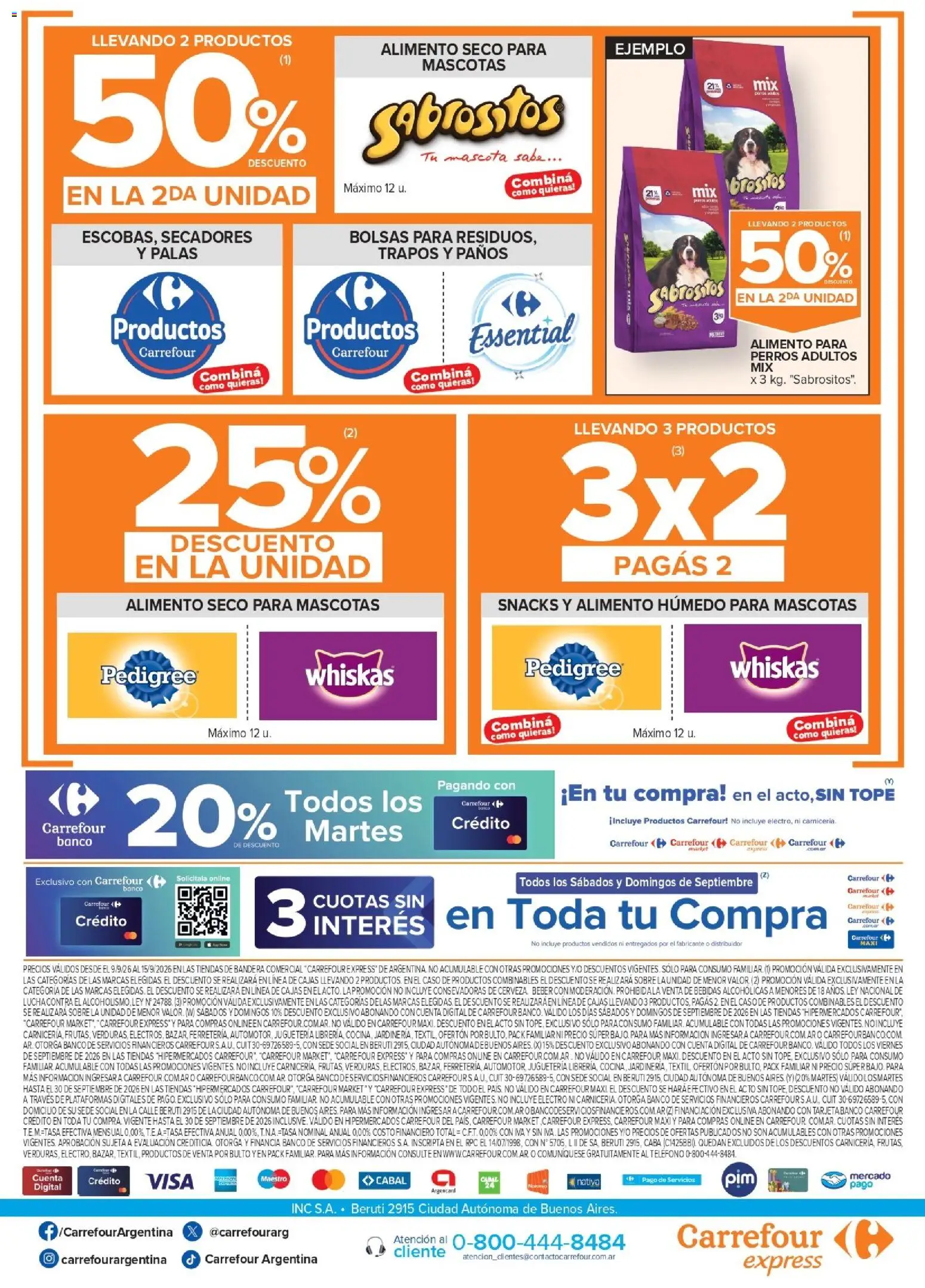 Carrefour - Carrefour Express ofertas │ válido desde el 09/09/2026 | Página: 6 | Productos: Teléfono, Sobre, Alimento para perros, Snacks
