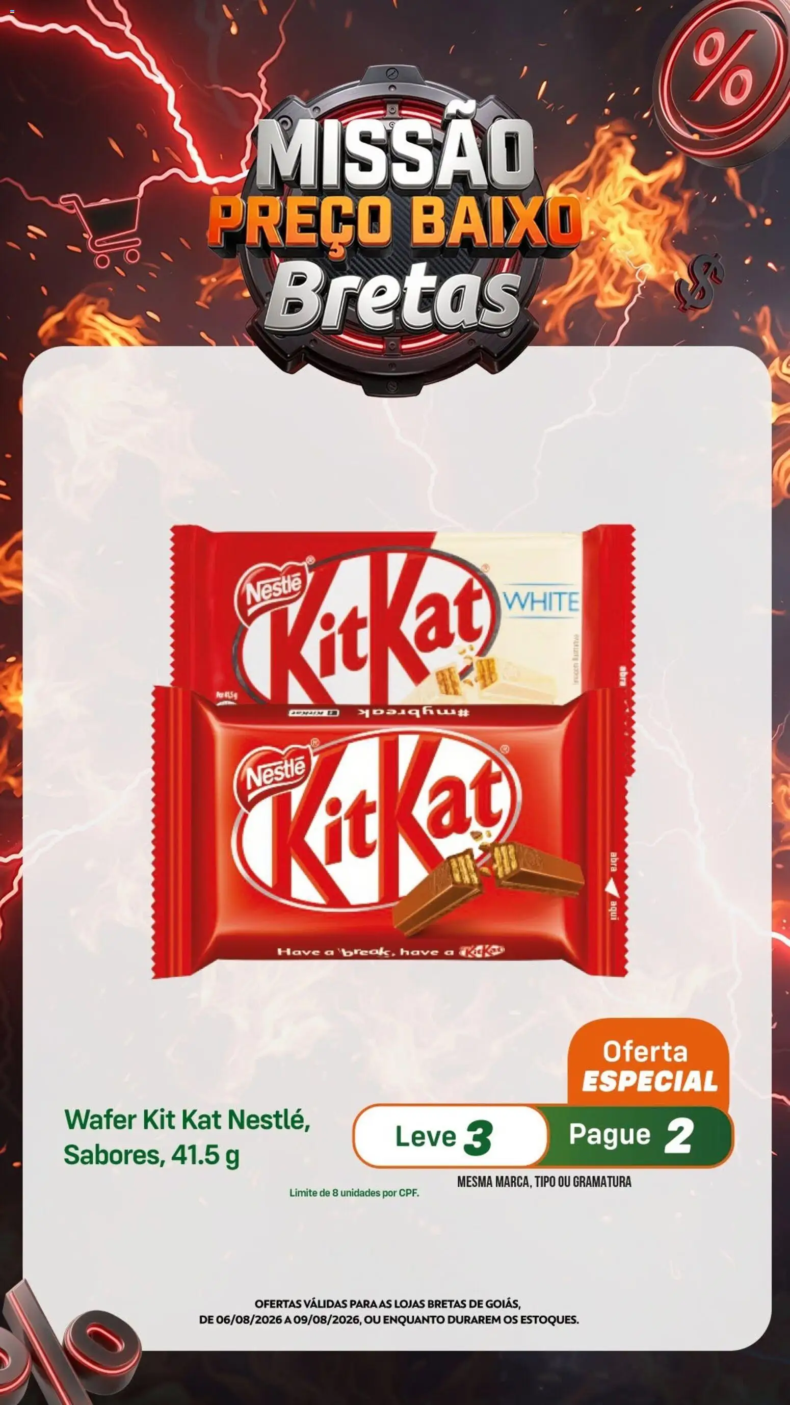 Bretas Folheto - válido de 06/08/2026 | Página: 3 | Produtos: Kit Kat, Baixo