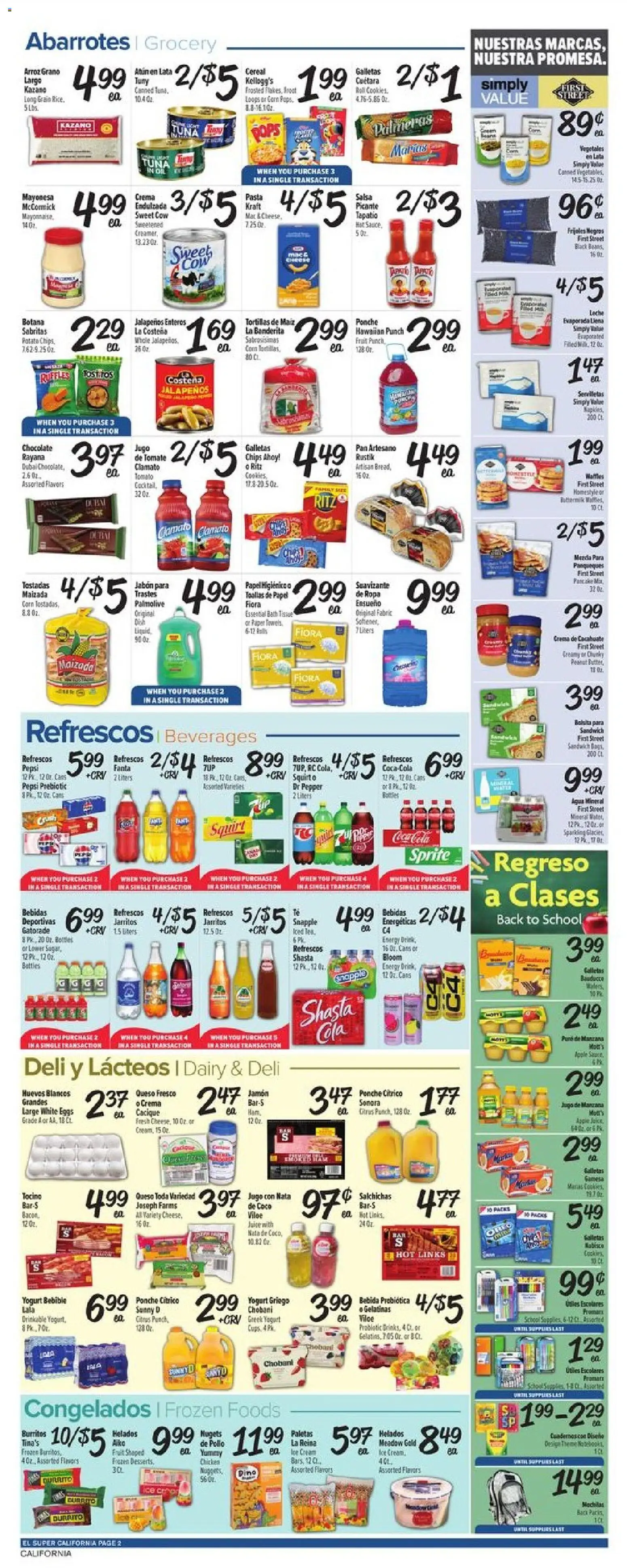 El Super Weekly Ad - CA - valid from 07/29/2026 | Page: 2 | Products: Pan, Eggs, Oil, Cream