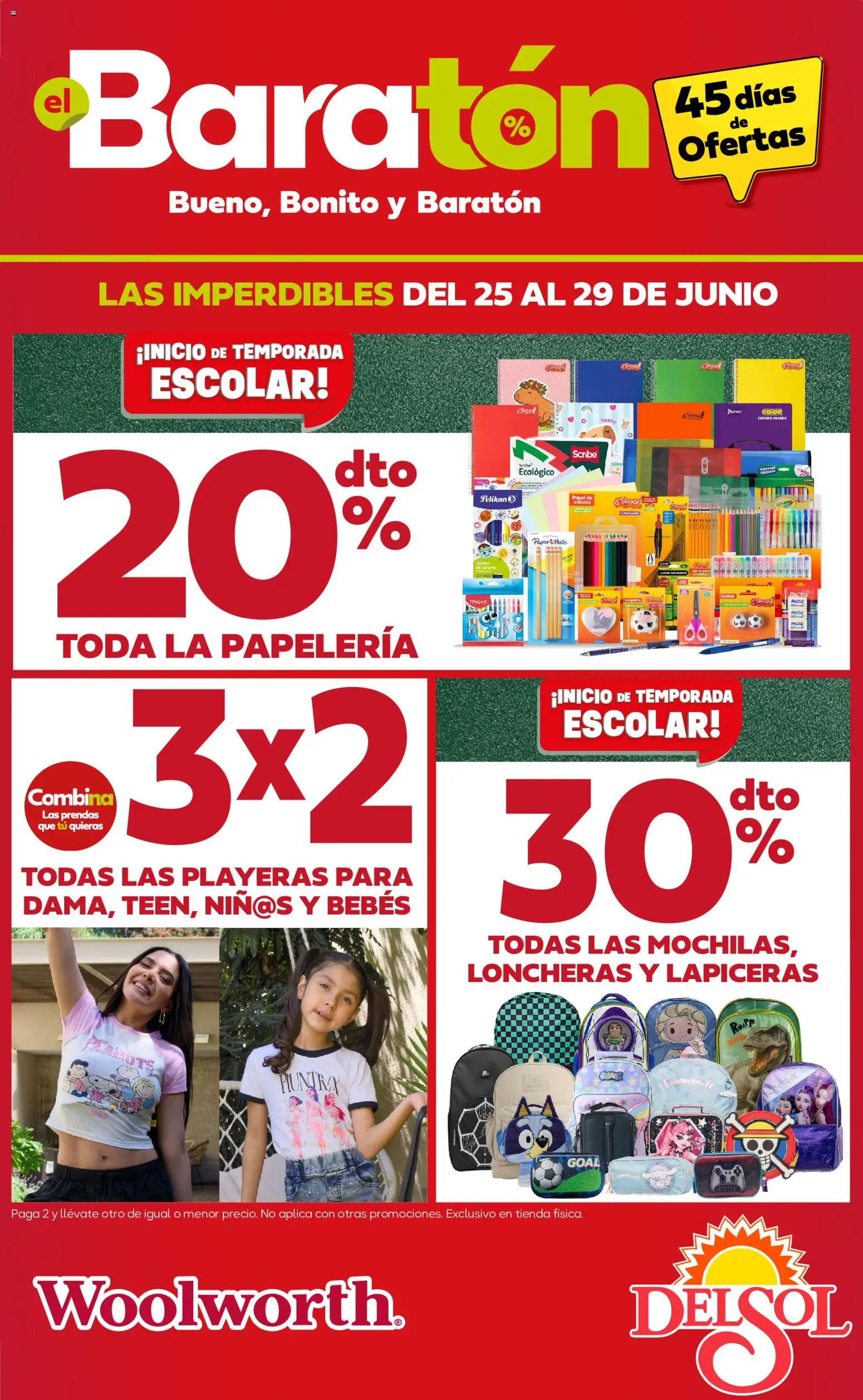Nuevas ofertas de Del Sol y Woolworth válidas en toda la República Mexicana desde el 25/06/2026. ¡Encuentra las mejores ofertas en Del Sol y Woolworth catálogo Baratón! | Página: 1