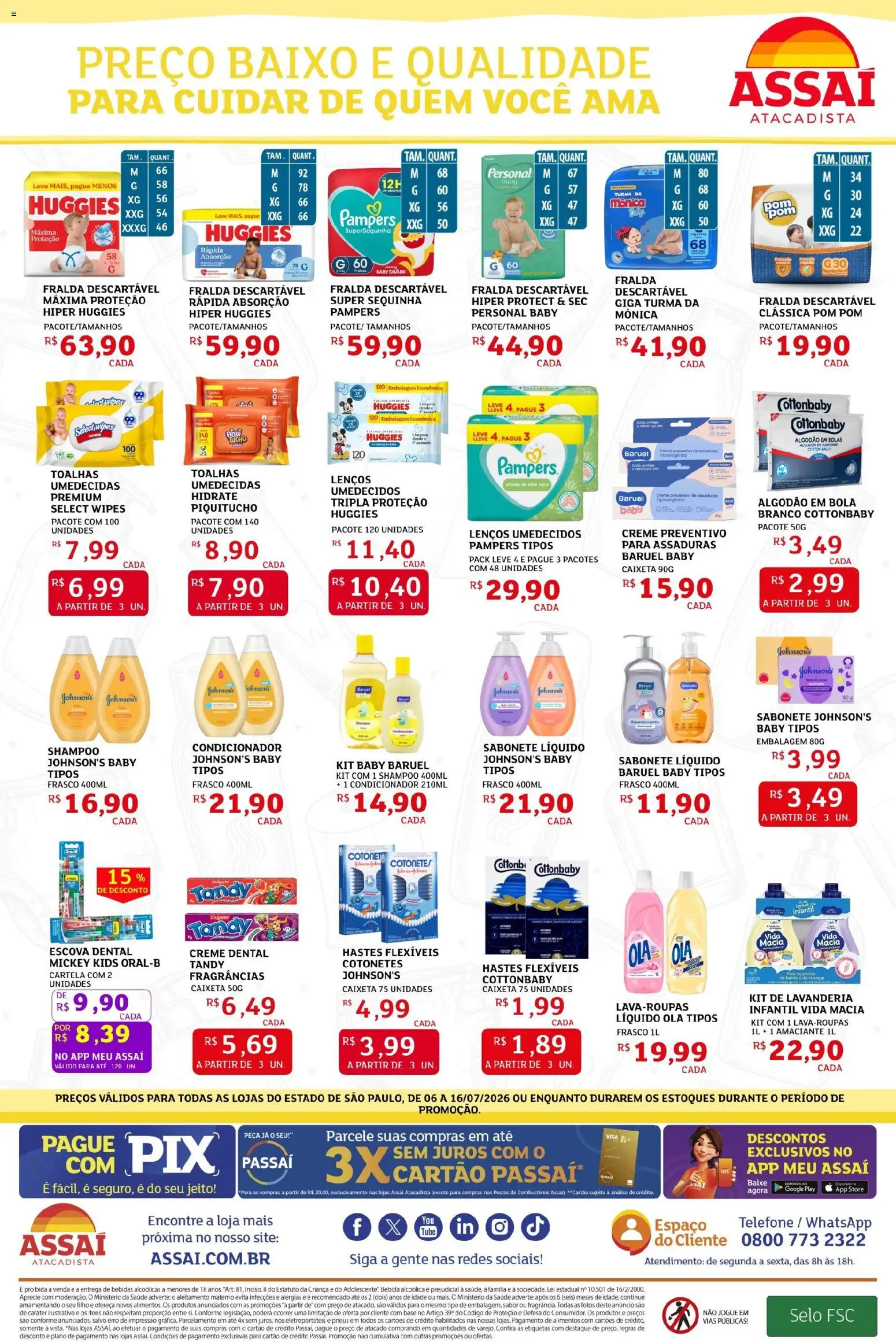 Assaí Atacadista Folheto - válido de 06/07/2026 | Página: 4 | Produtos: Base, Cotonete, Algodão, Amaciante
