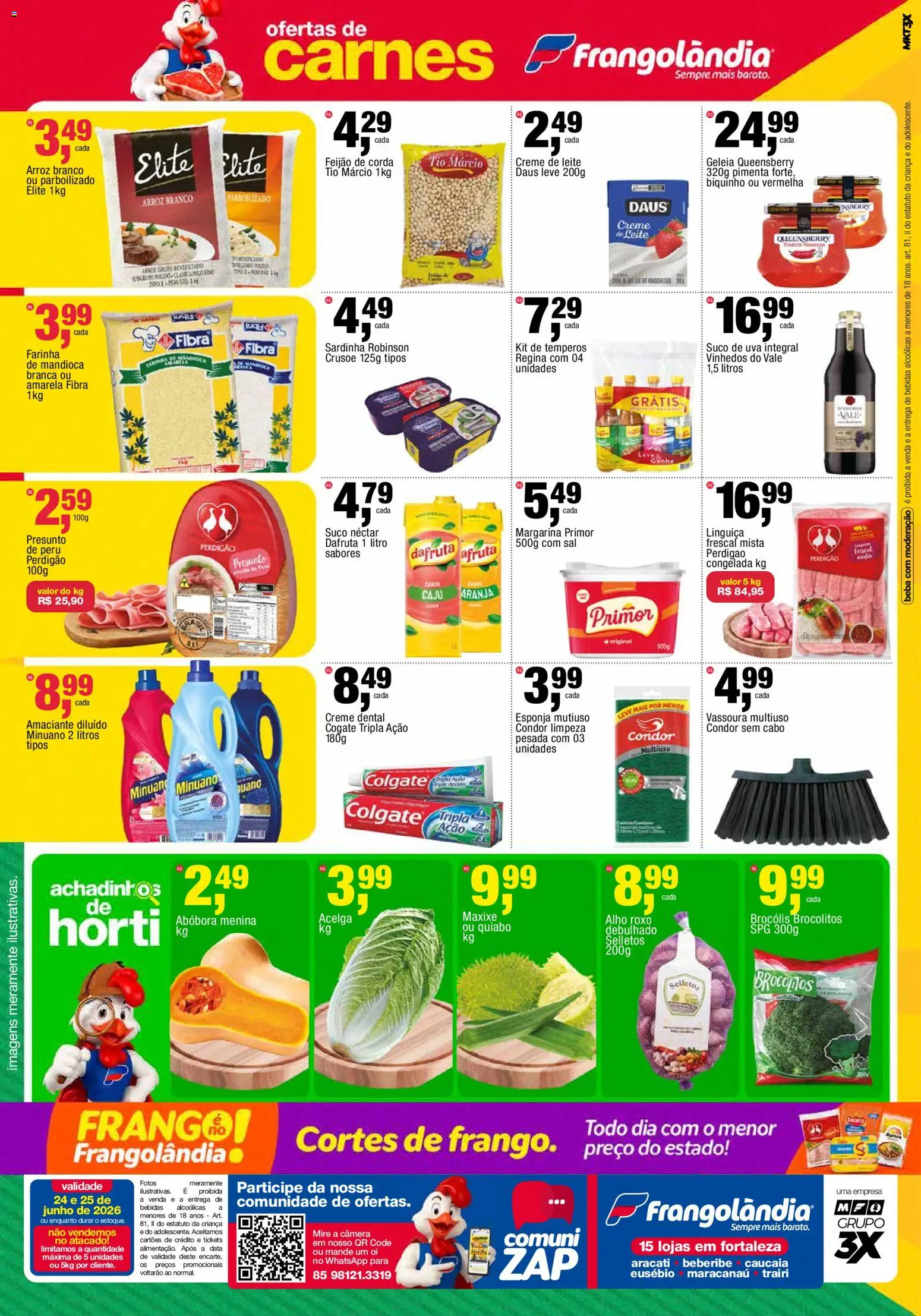 Frangolândia Folheto - válido de 24/06/2026 | Página: 2 | Produtos: Margarina primor, Esponja, Suco, Câmera