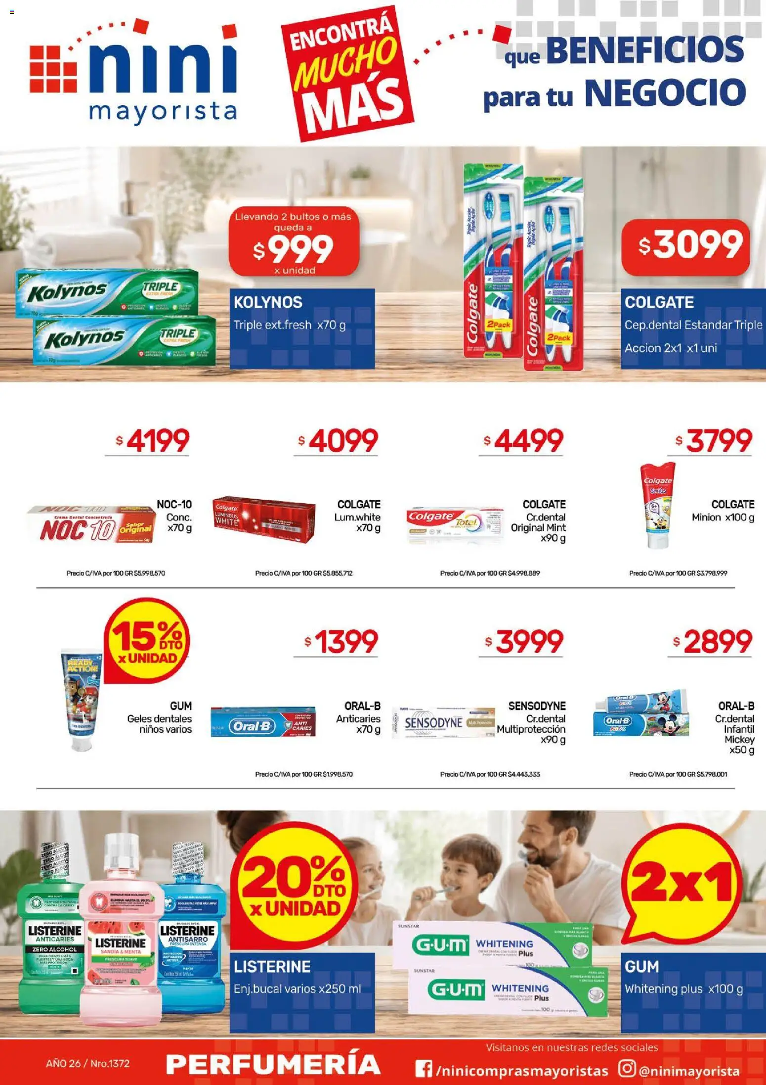 NINI Mayorista ofertas │ válido desde el 10/08/2026 | Página: 3 | Productos: Listerine, Sandía, Alcohol, Crema