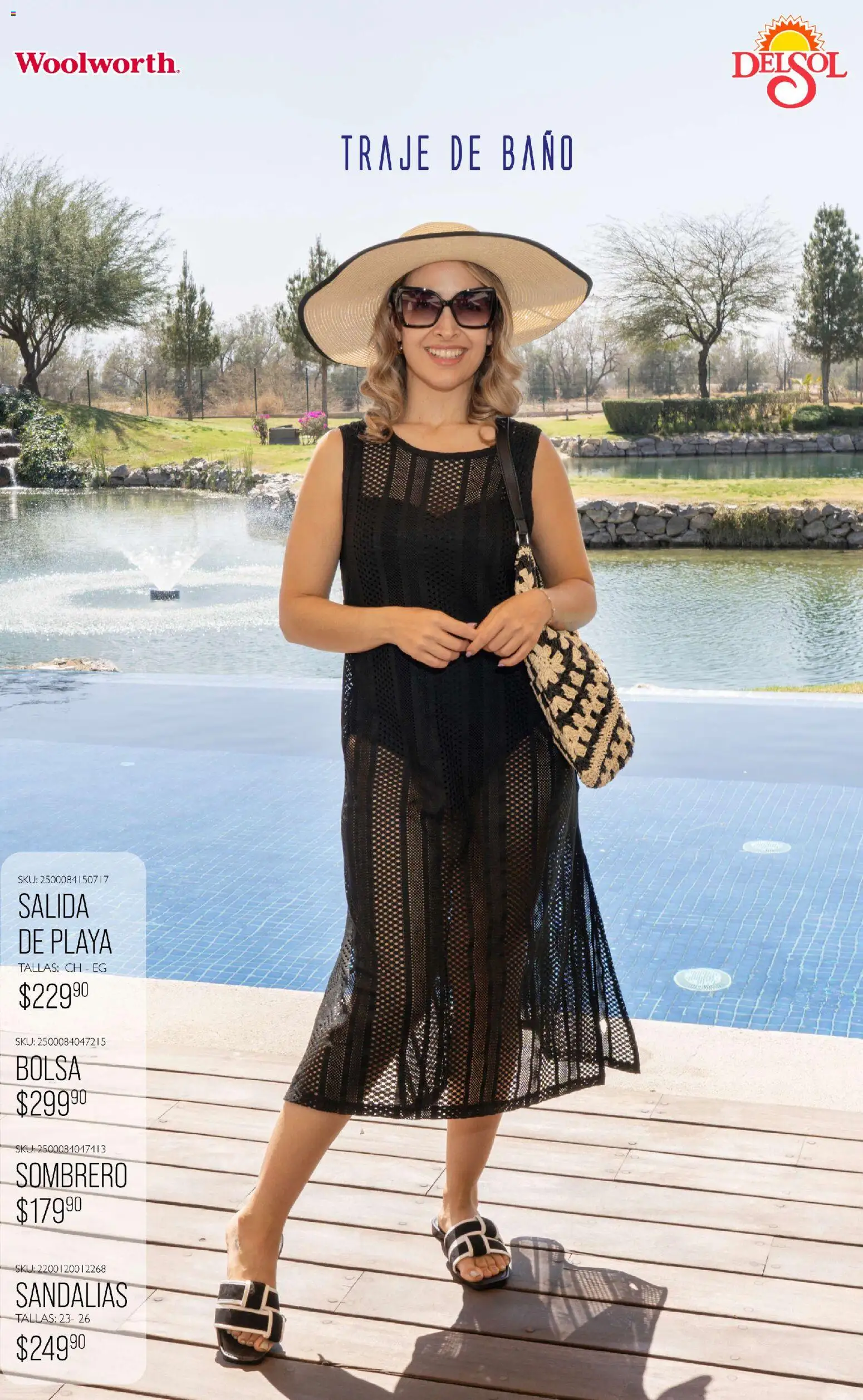 Nuevas ofertas de Del Sol y Woolworth válidas en toda la República Mexicana desde el 19.03.2026. ¡Encuentra las mejores ofertas en Del Sol y Woolworth catálogo Vacaciones 2026 ! | Página: 35 | Productos: Traje, Sombrero, Bolsa, Traje de baño