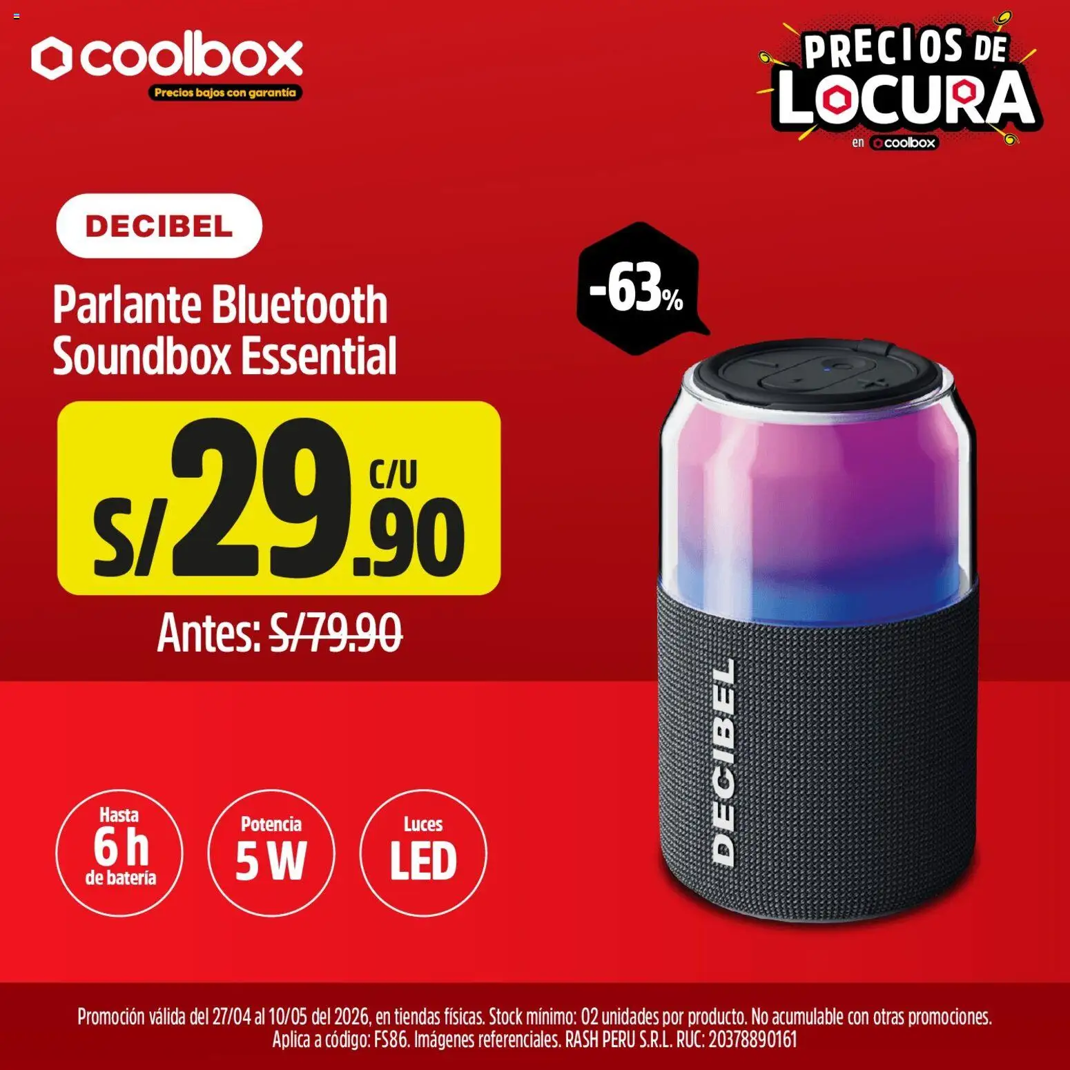 Catálogo Coolbox válido desde 27.04.2026 | Página: 2 | Productos: Batería, Parlante